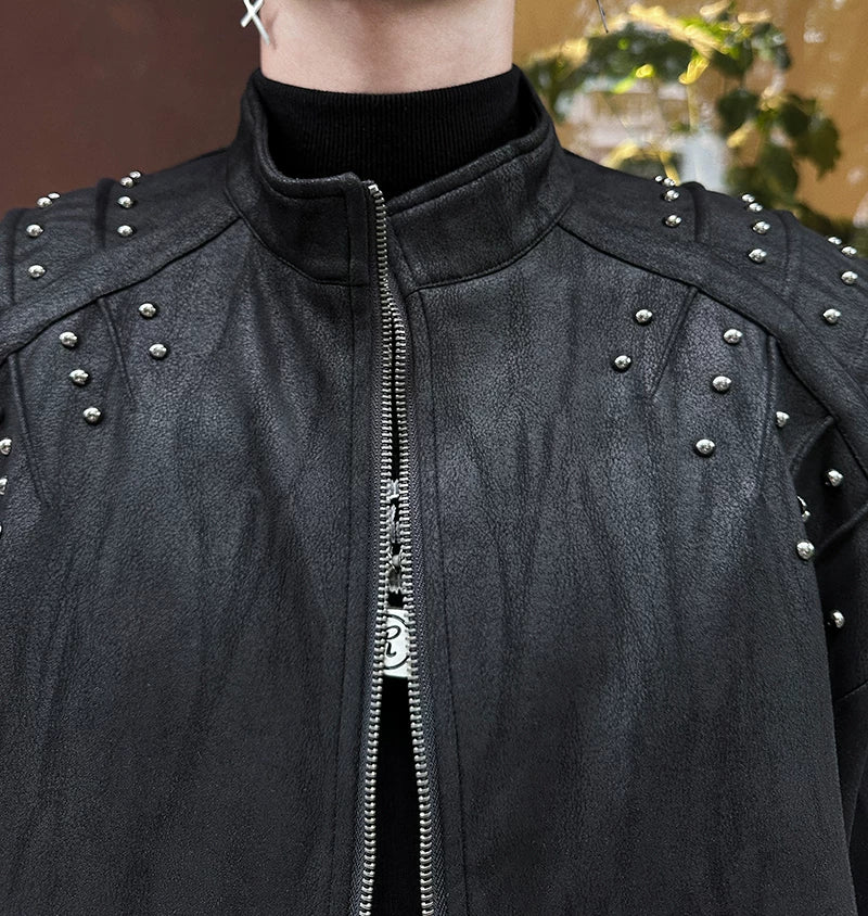 Shrapnel Studded Zip Jacket