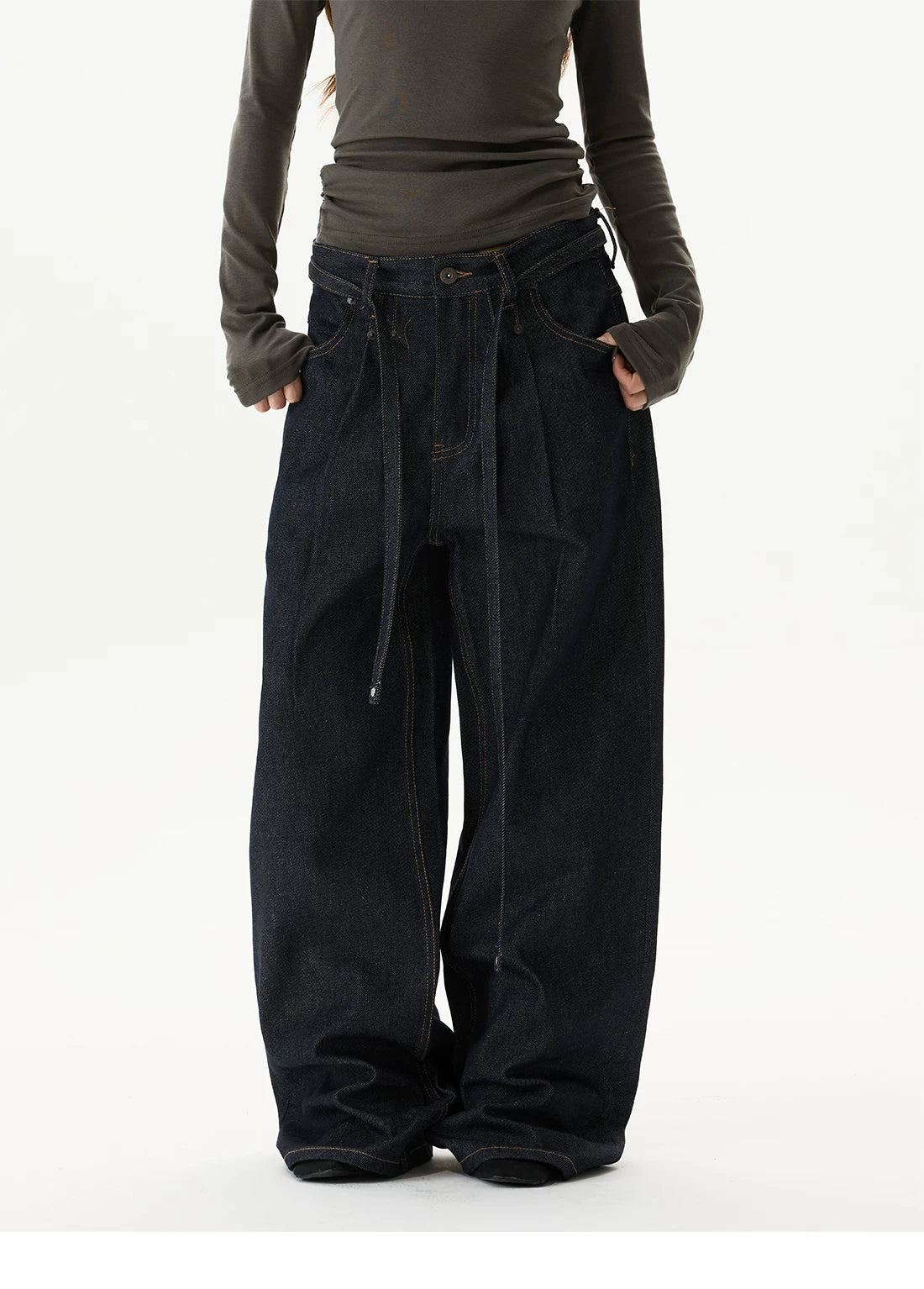 Indigo Drape Balloon Jeans