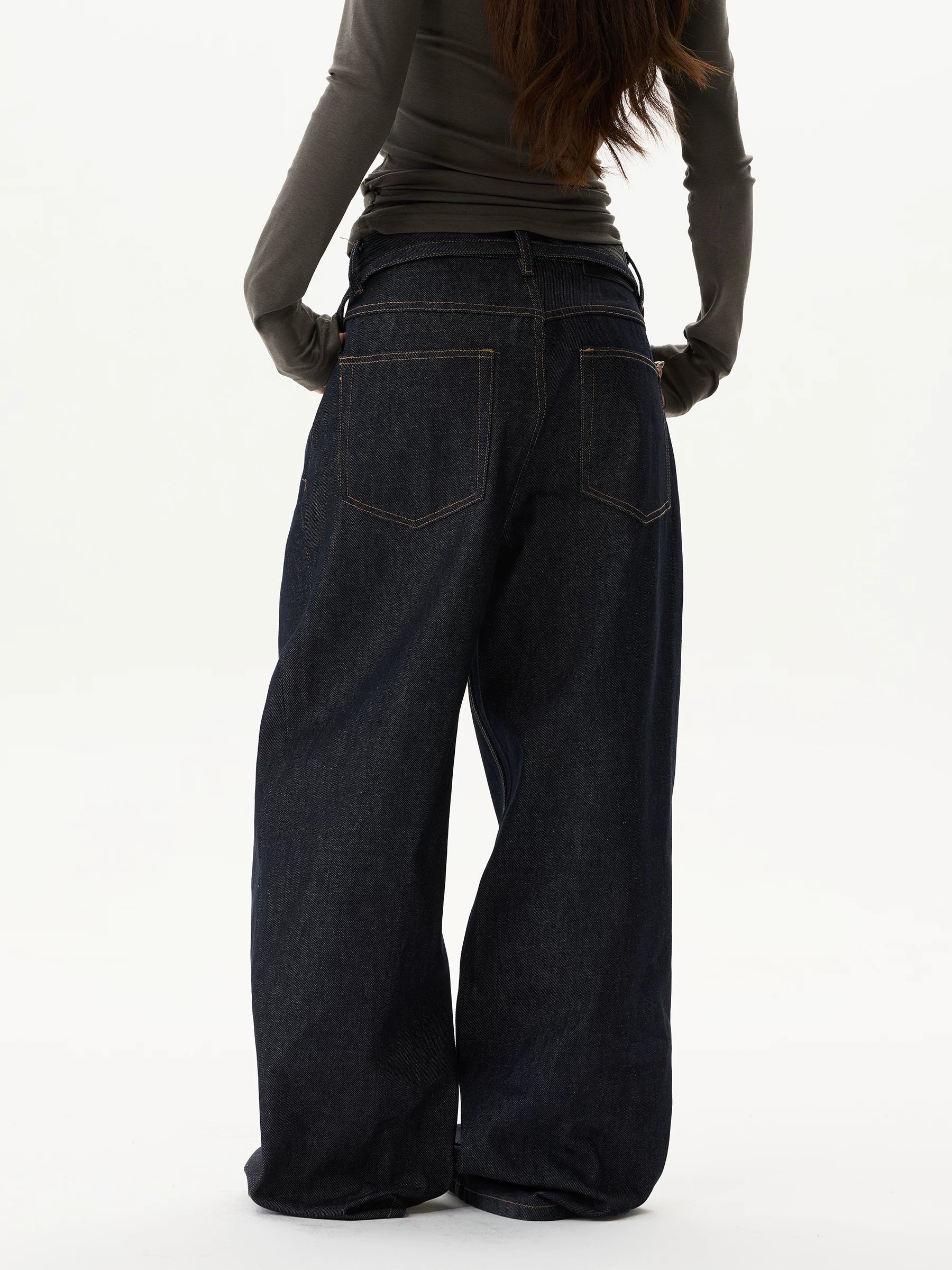 Indigo Drape Balloon Jeans