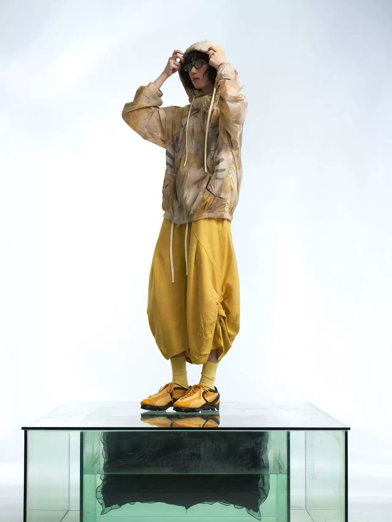 Skeleton Print Hooded Windbreaker Jacket