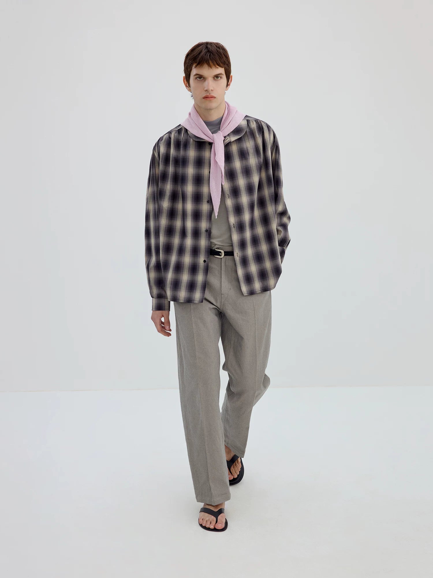 Oversized Plaid Button-Up Shirt