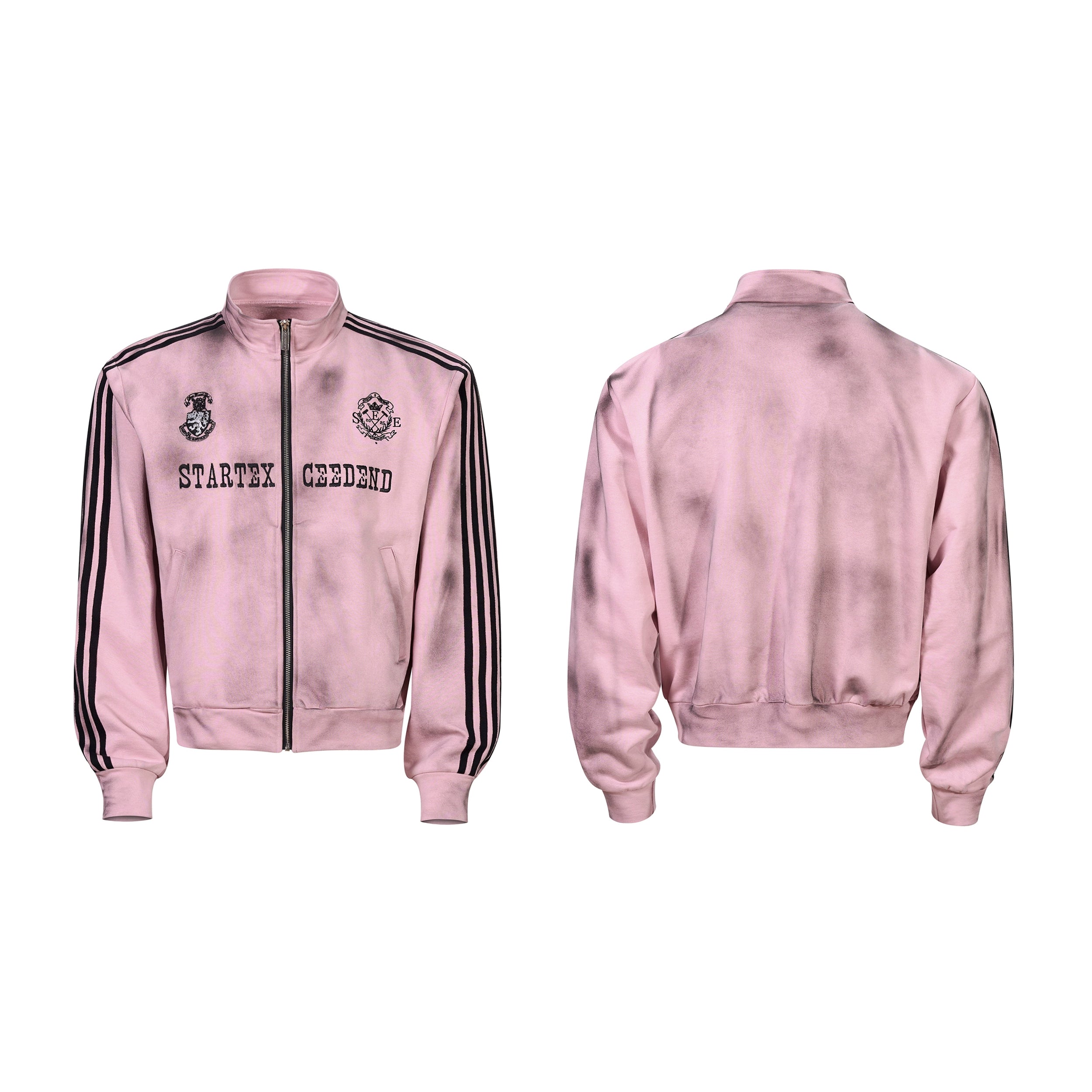 Pink Graffiti Jacket and Wide Leg Sweatpants Setup