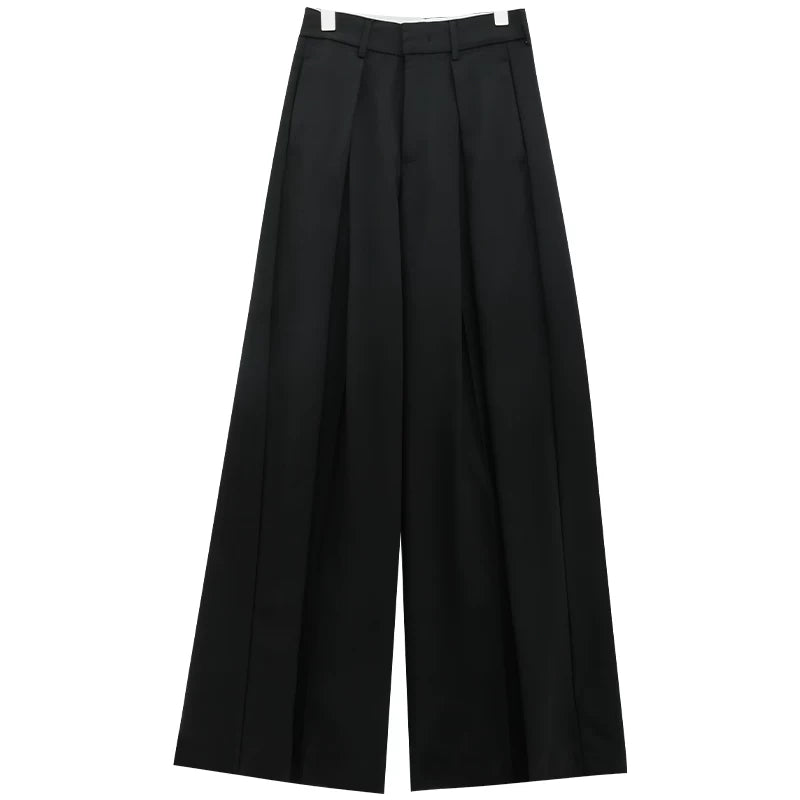 Fluid Pleated Wide-Leg Trousers