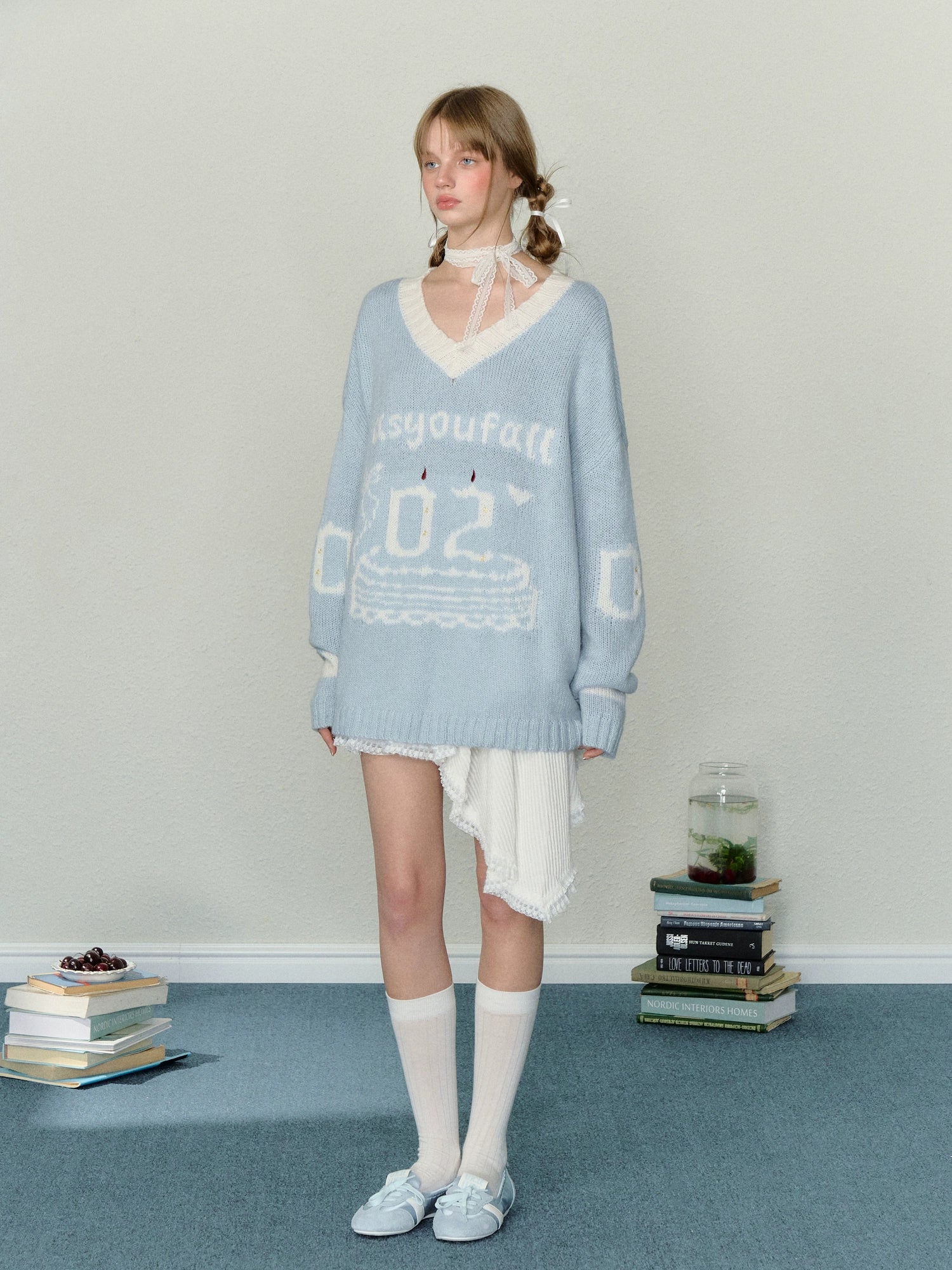 Birthday Cake V-Neck Sweater