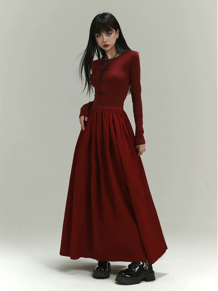 Vestido maxi victoriano oscuro