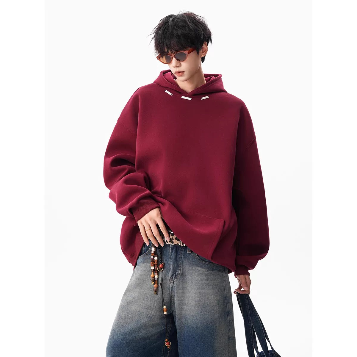Noir Minimal Drop‑Shoulder Hoodie