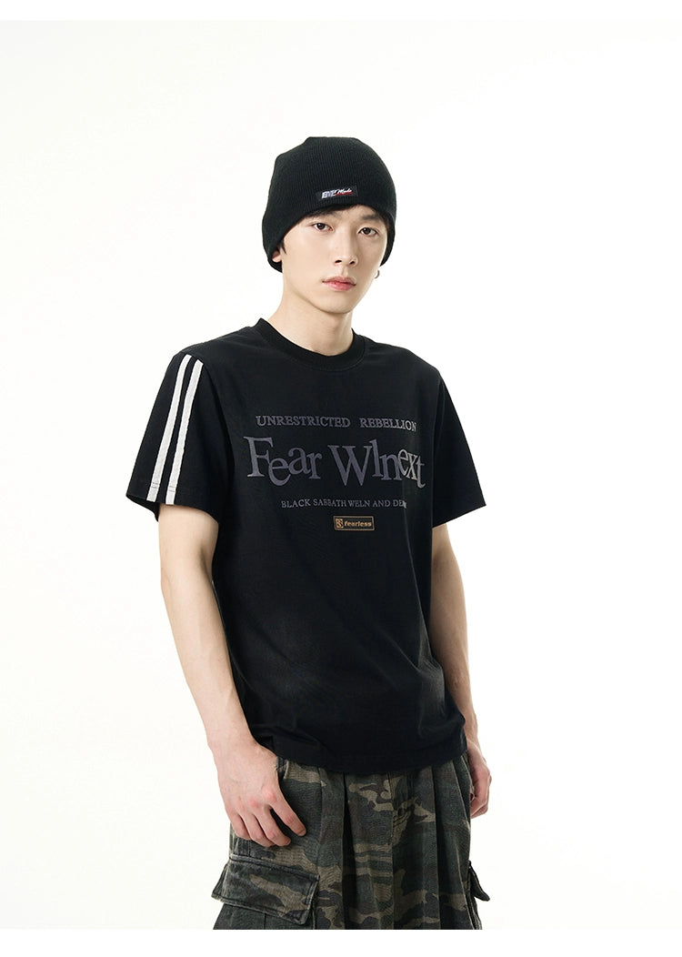 Sporty Sleeves Graphic Oversized T-Shirt