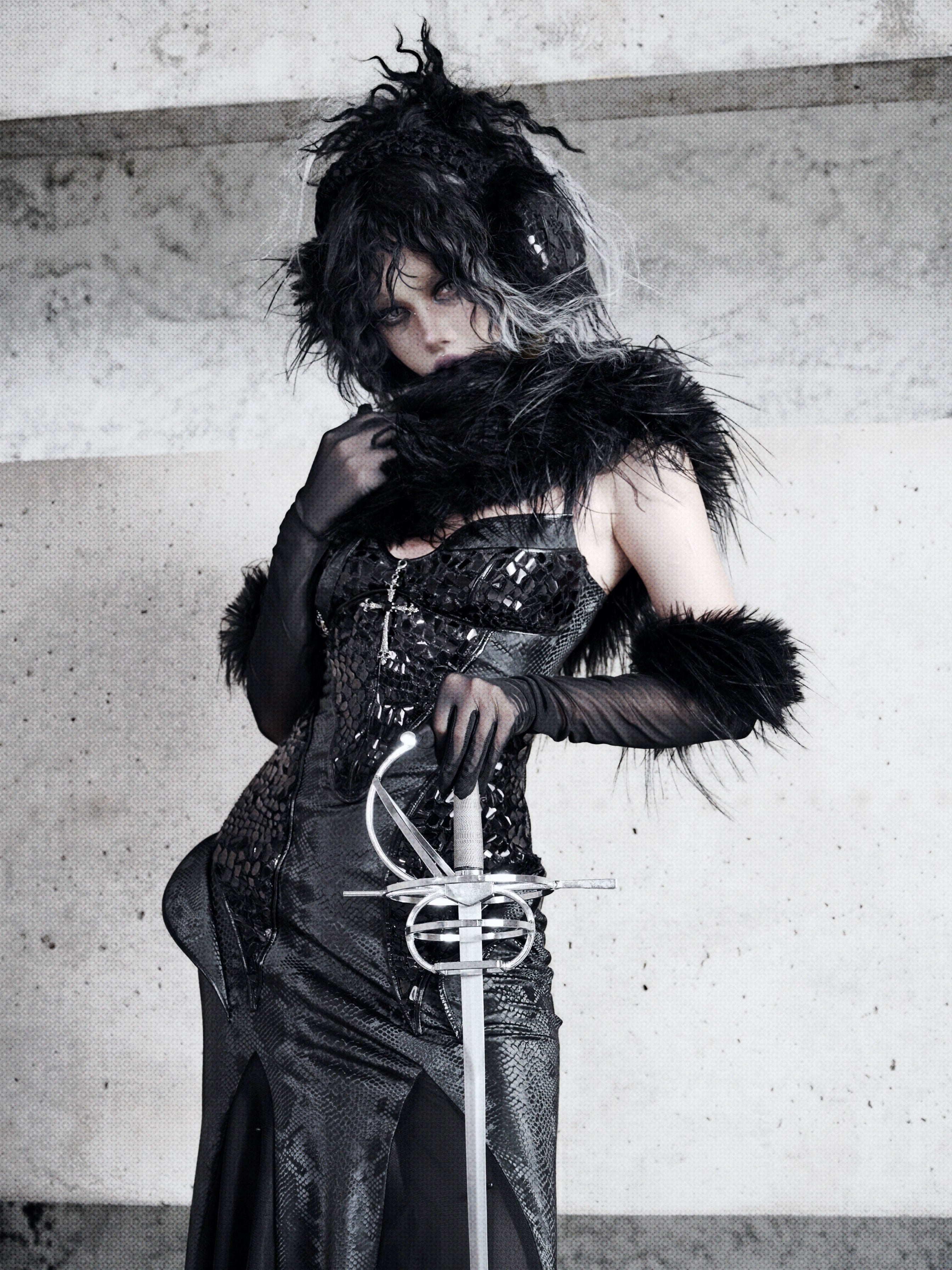 Black Corset Gothic Mermaid Dress