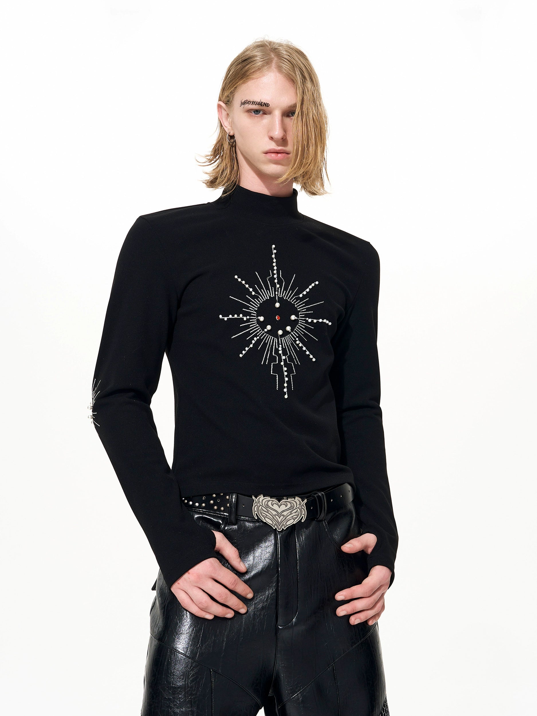 Solar Pulse Mock Neck Top