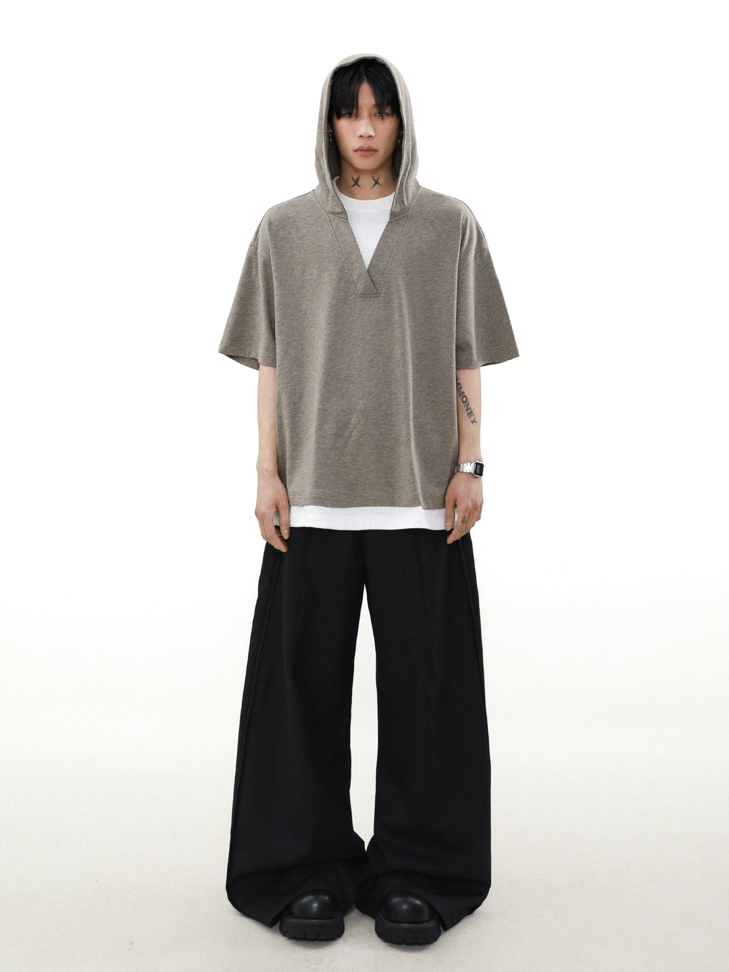 Cinder Drape Short Sleeve Hoodie