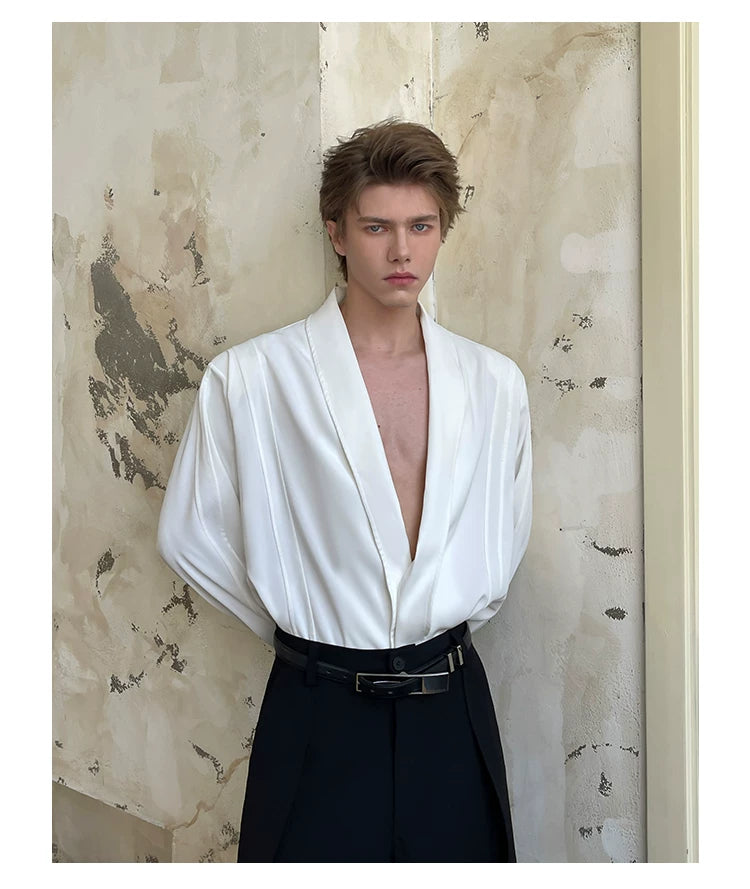 Ivory Muse Deep Drape Shirt