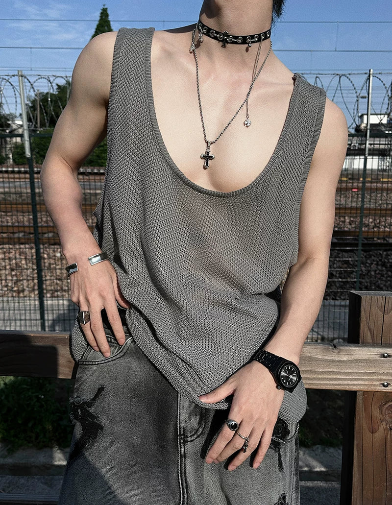 Railway Drift Mesh Drape Tank
