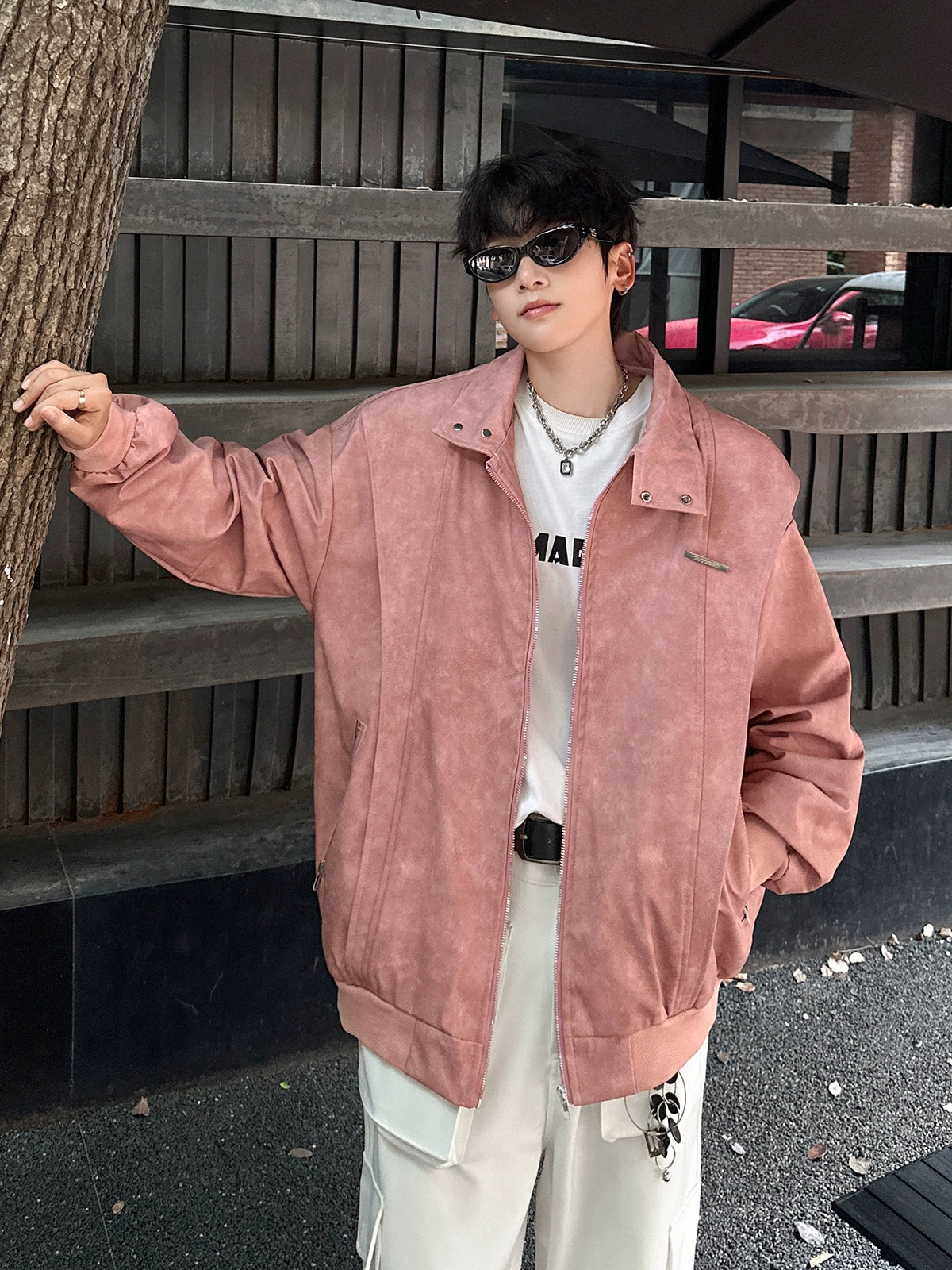 Oversized Vintage Zip-Up Jacket