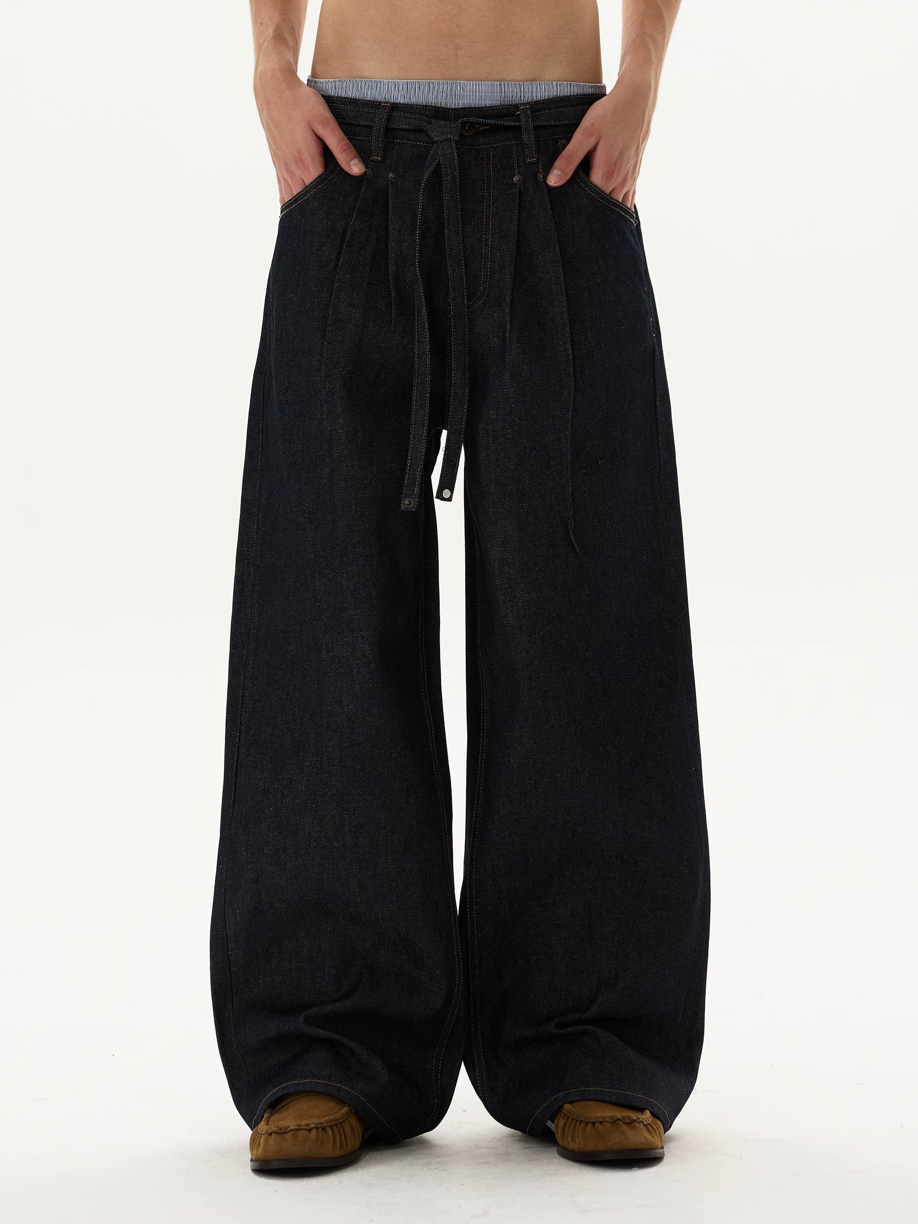Indigo Drape Balloon Jeans