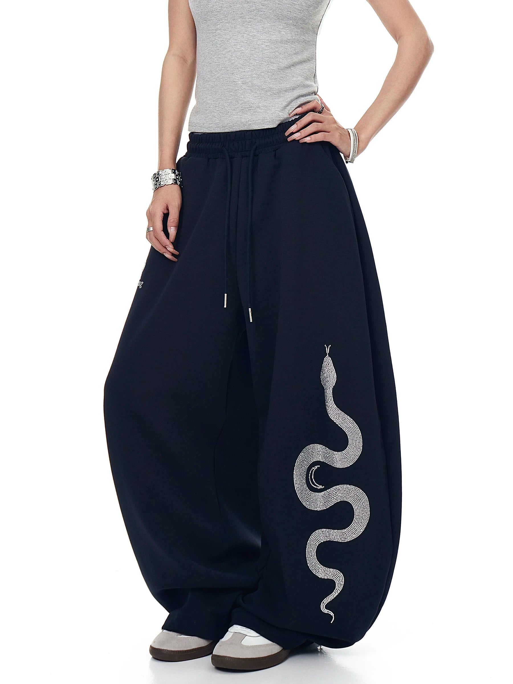 Lunar Serpent Halo Fleece Sweatpants