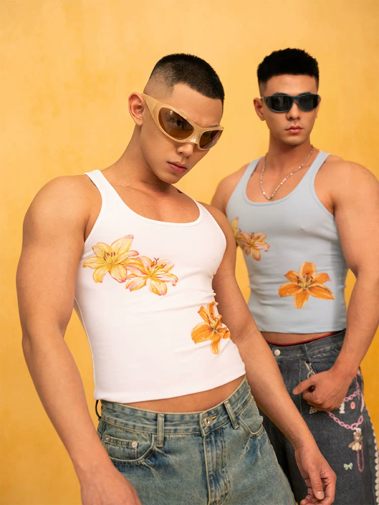 Lilies in Bloom Fitted Tank Top