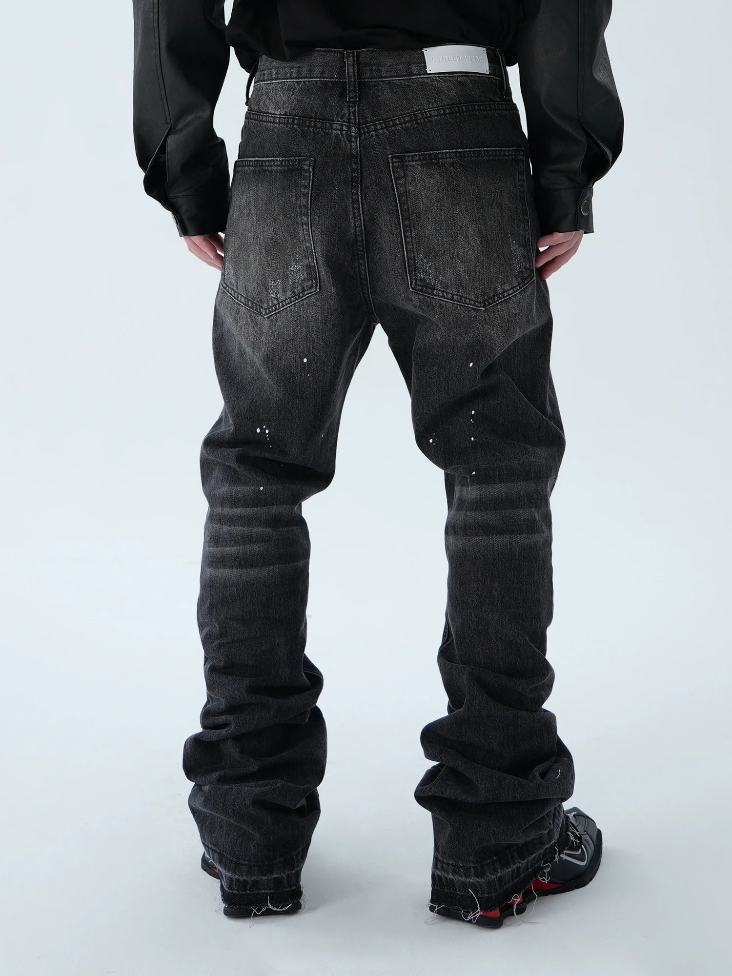 Washed Black Stacked Jeans