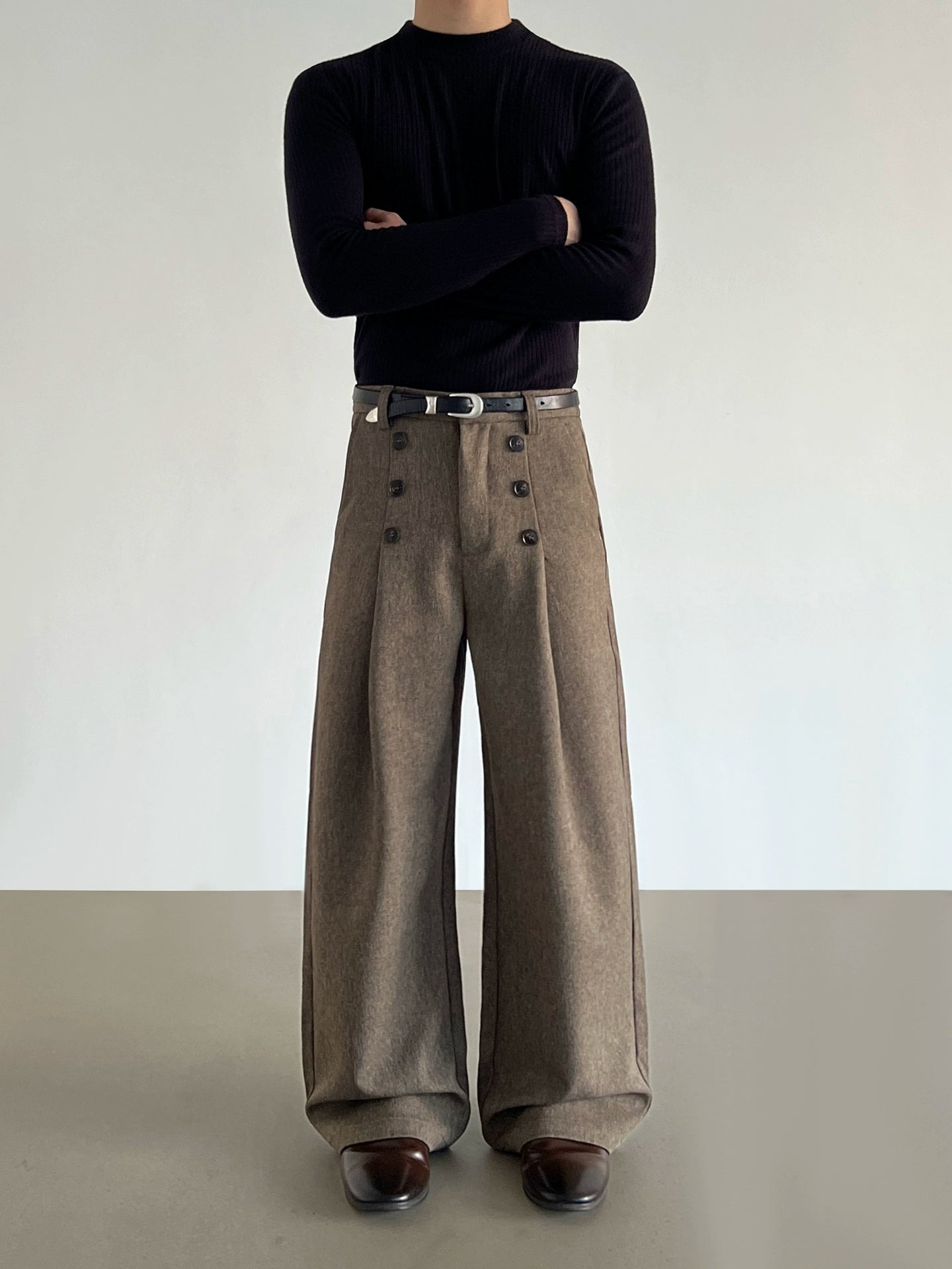 Harbor Brigade Button-Front Wide Trousers