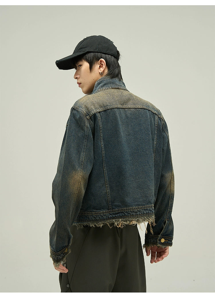 Vintage Wash Cropped Denim Jacket