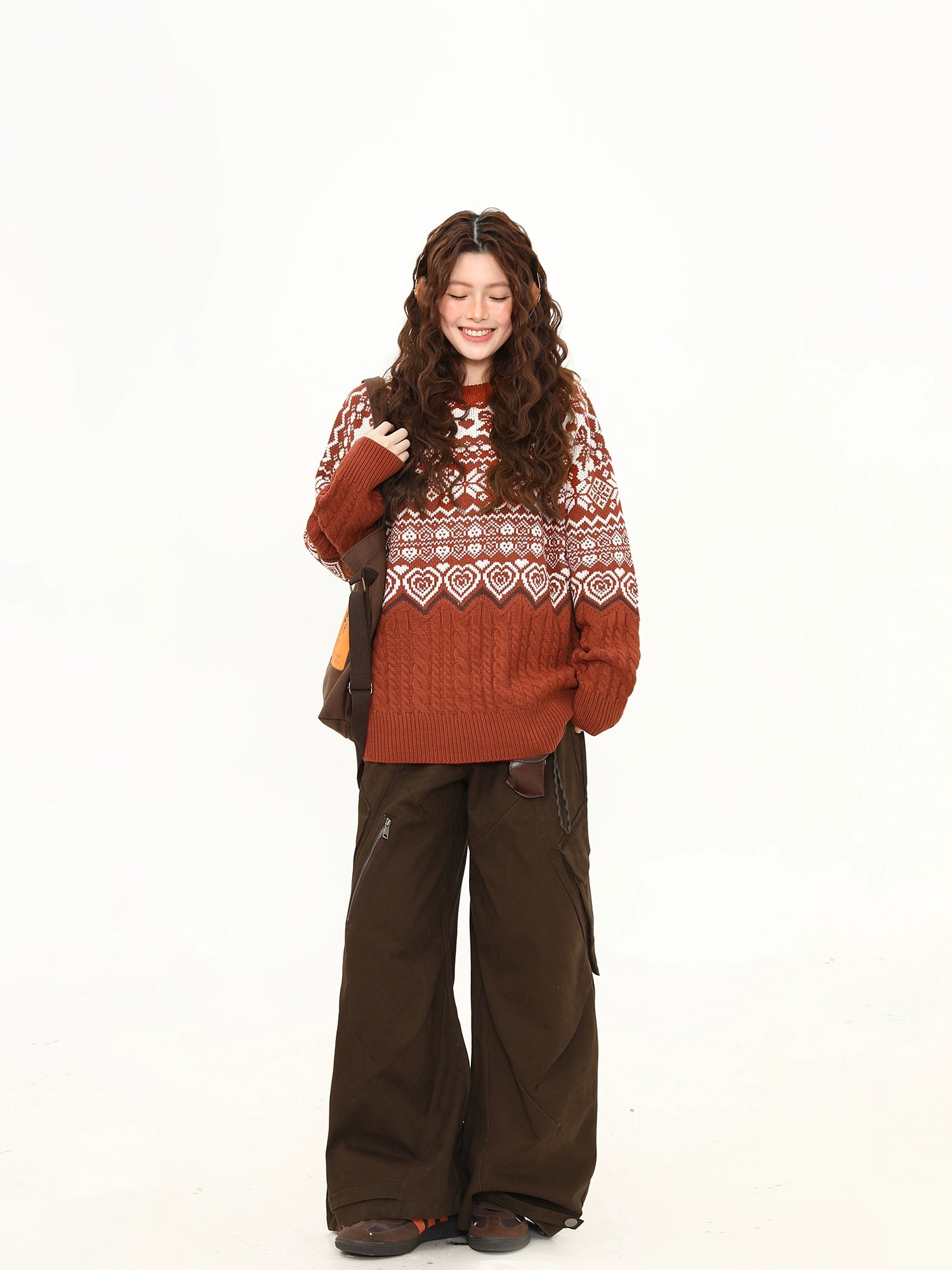 Cinnamon Heart Fair Isle Sweater