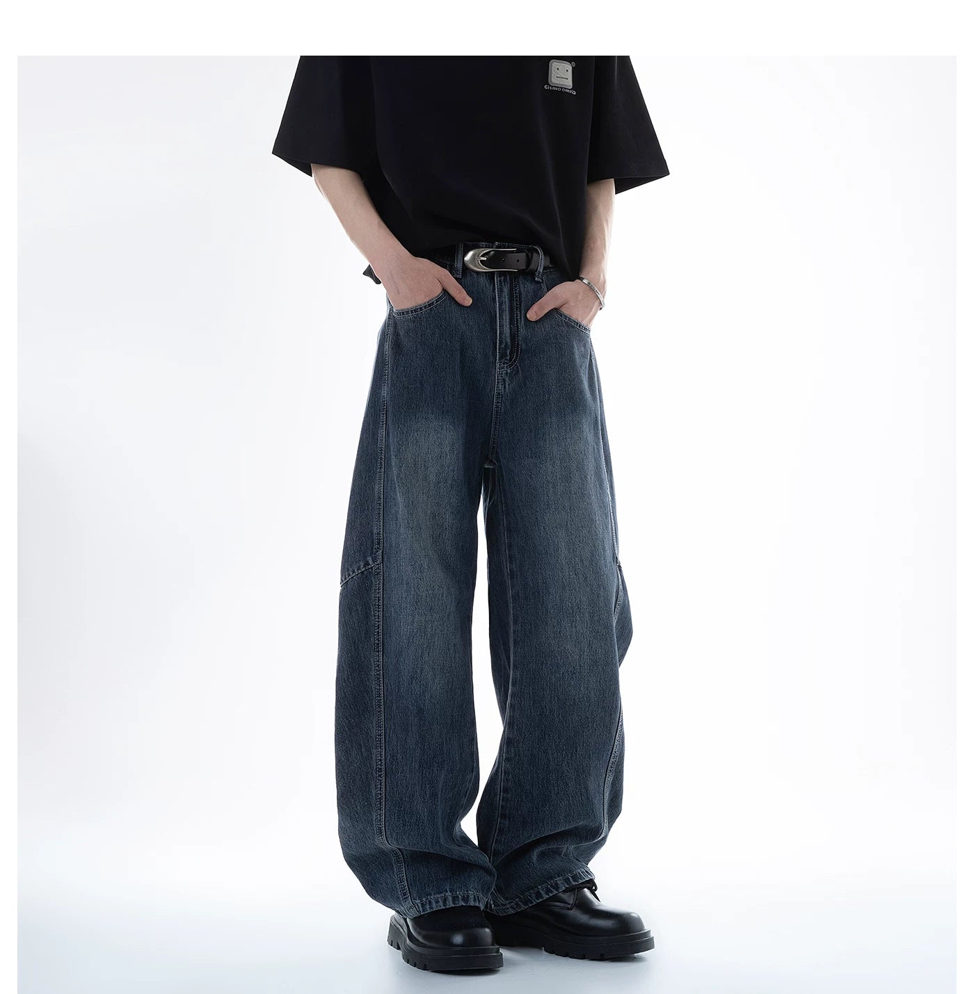 Fogwash Barrel Wide‑Leg Jeans