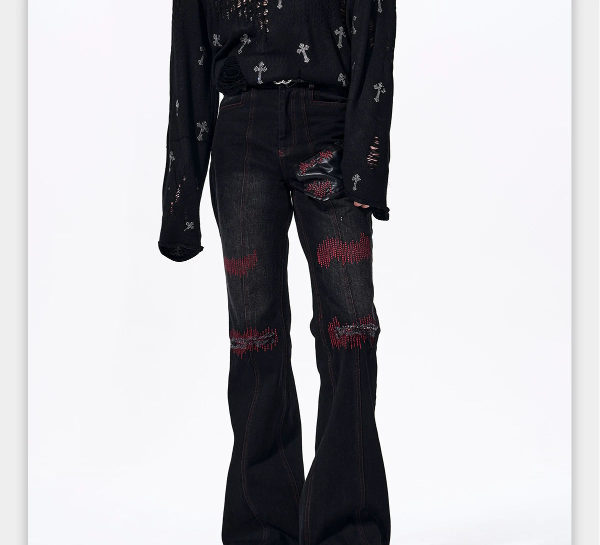 Crimson Fray Relic Flare Jeans