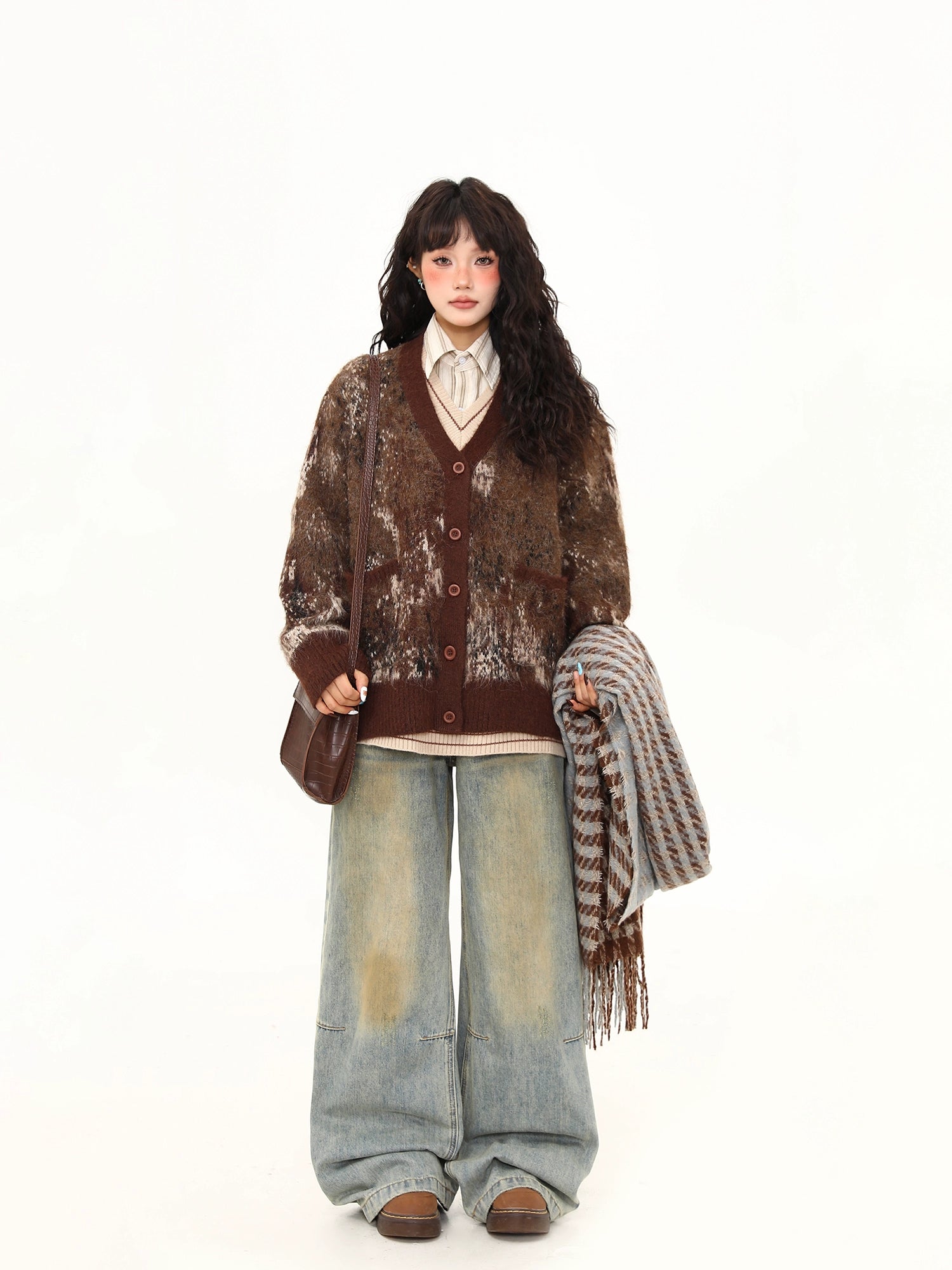 Chestnut Mocha Brushed Cardigan