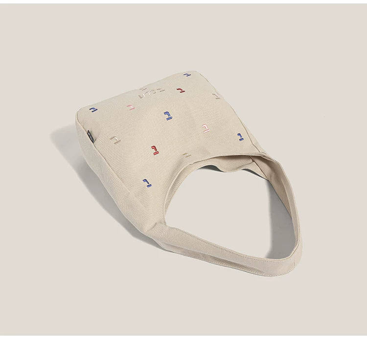 Confetti Stitch Canvas Hobo Bag