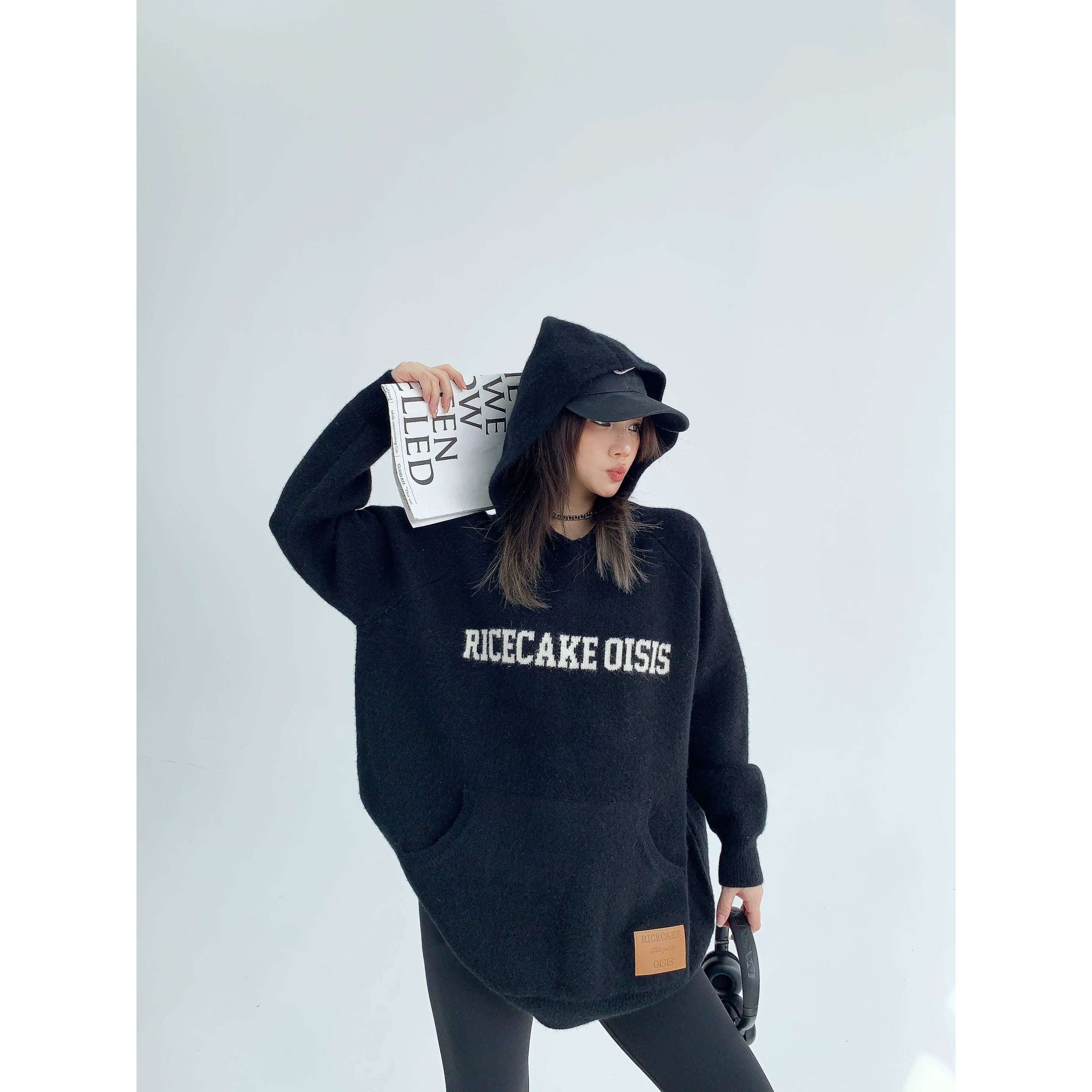 Brick Cozy Logo Knit Hoodie
