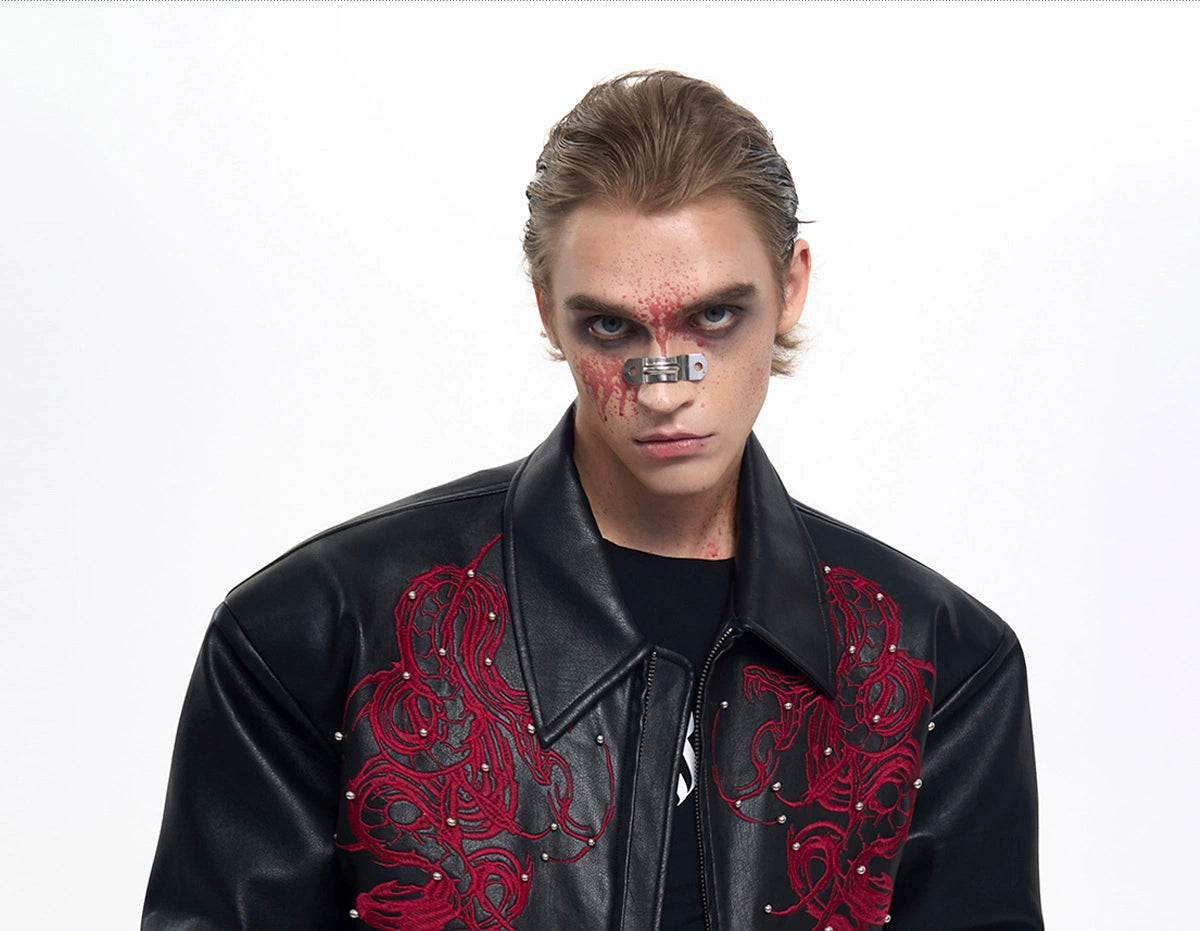 Black Graphic Bomber Jacket