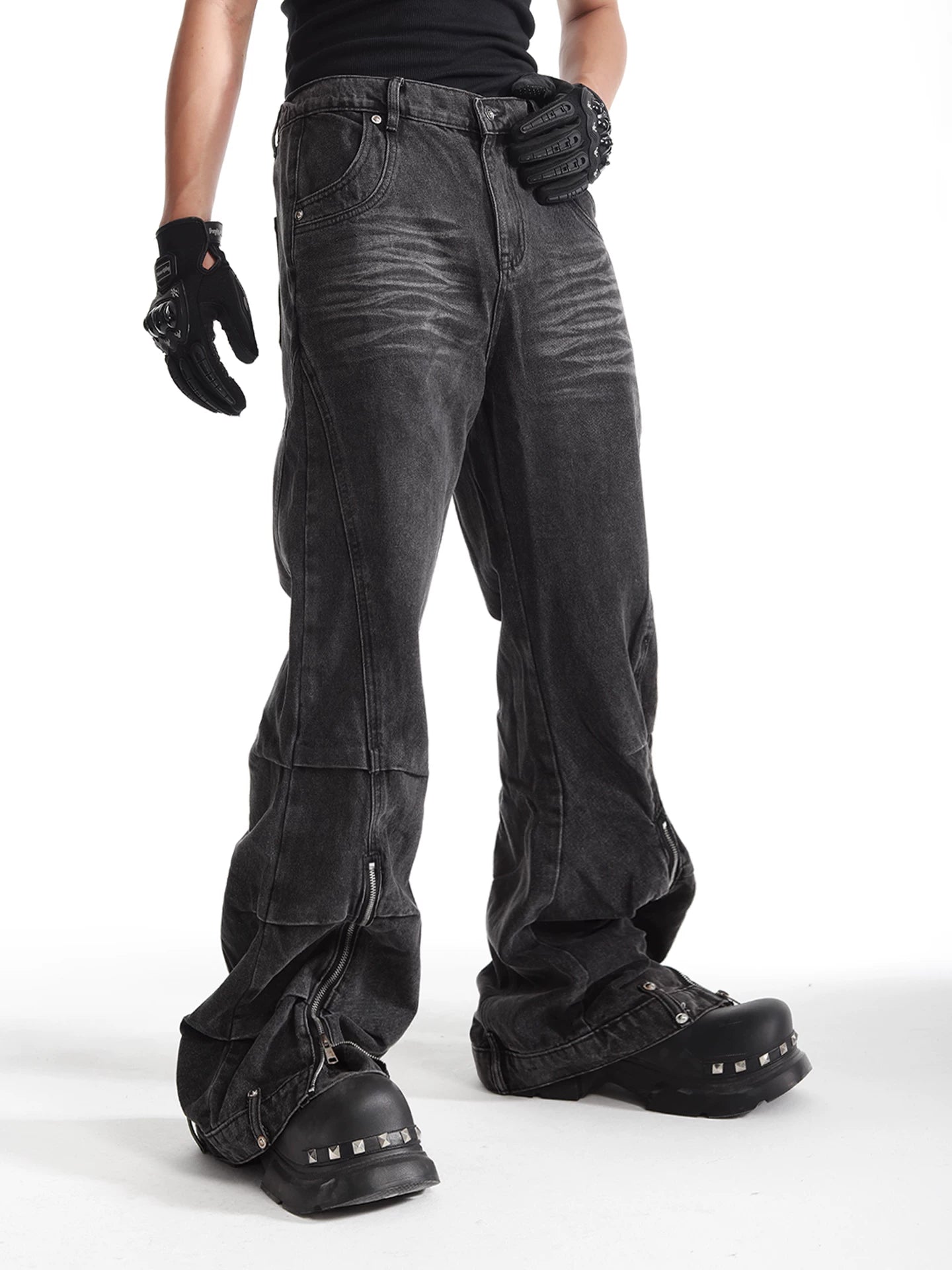 Shadow Flare Zip Denim Jeans