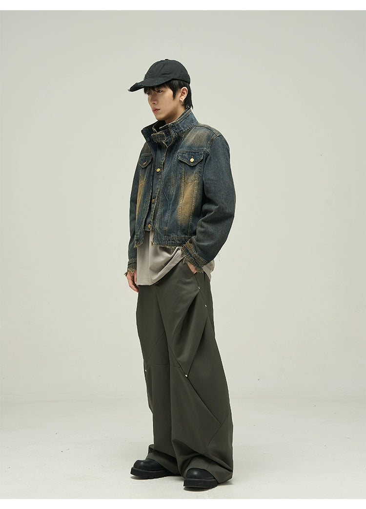 Vintage Wash Cropped Denim Jacket