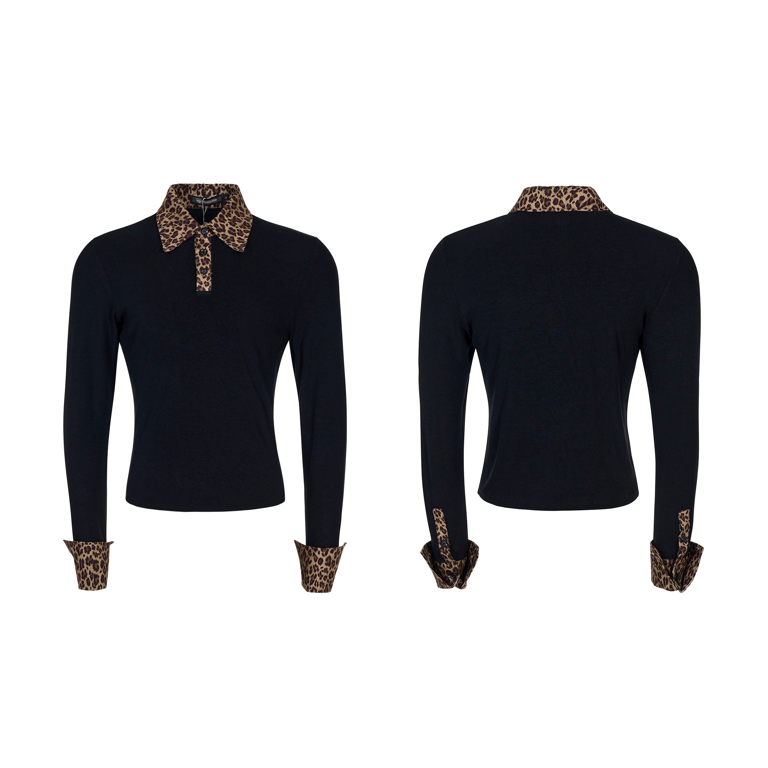 Leopard Luxe Contrast Collar Shirt