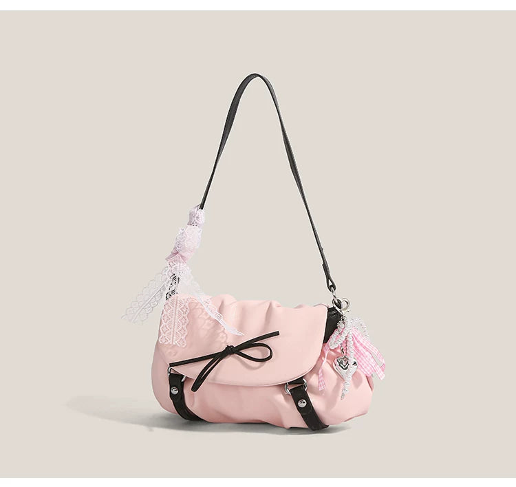 Blush Lace Bow Satchel