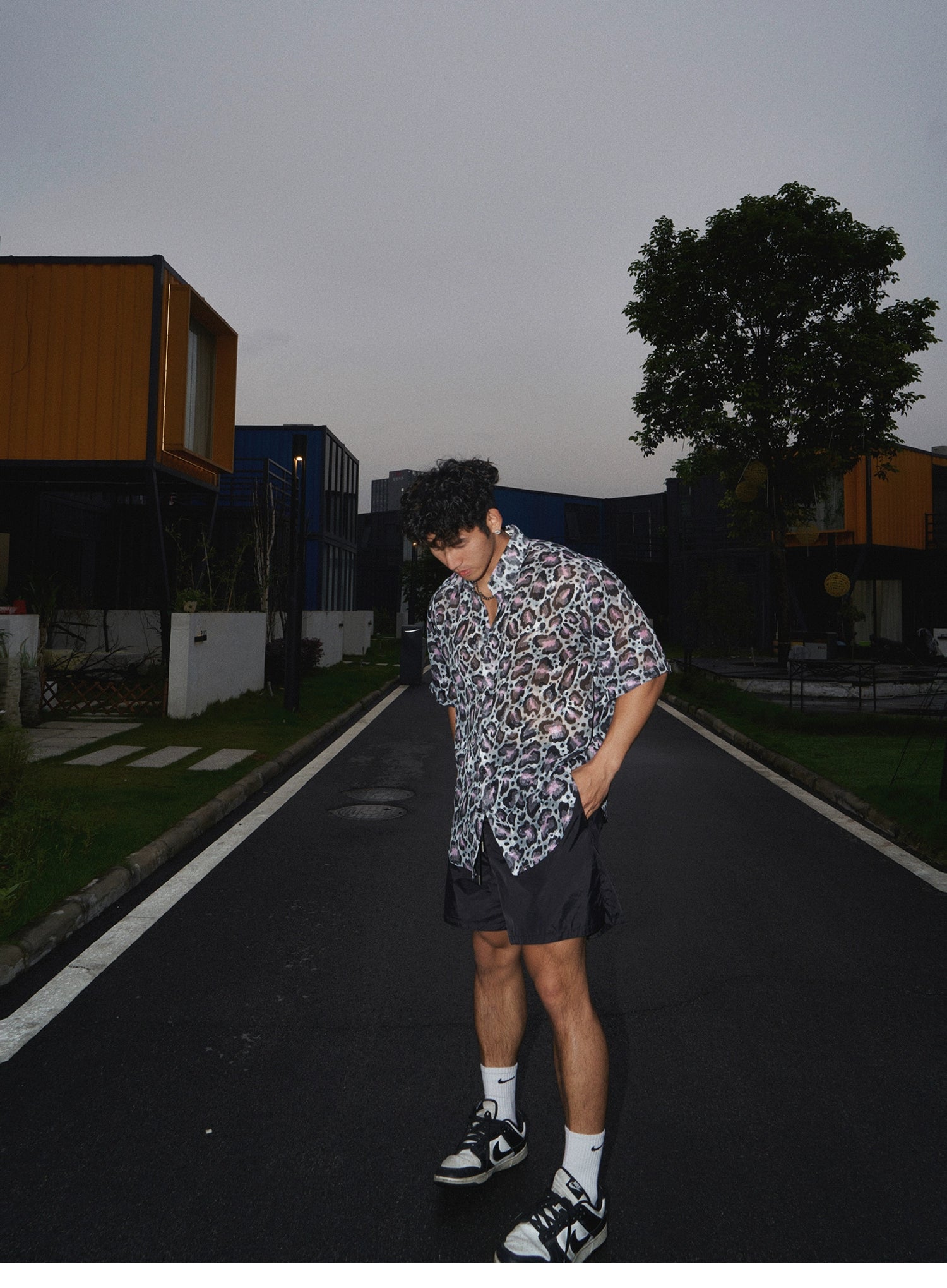 Sheer Abstract Print Summer Shirt