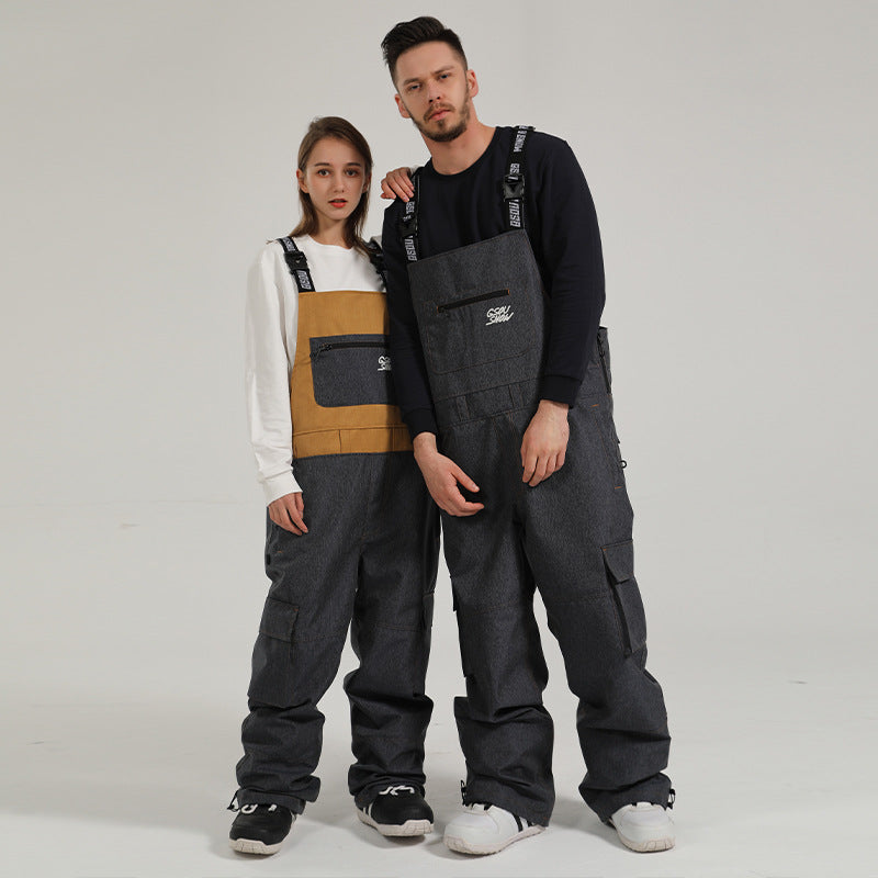 Contrast Crest Bib Snow Pants