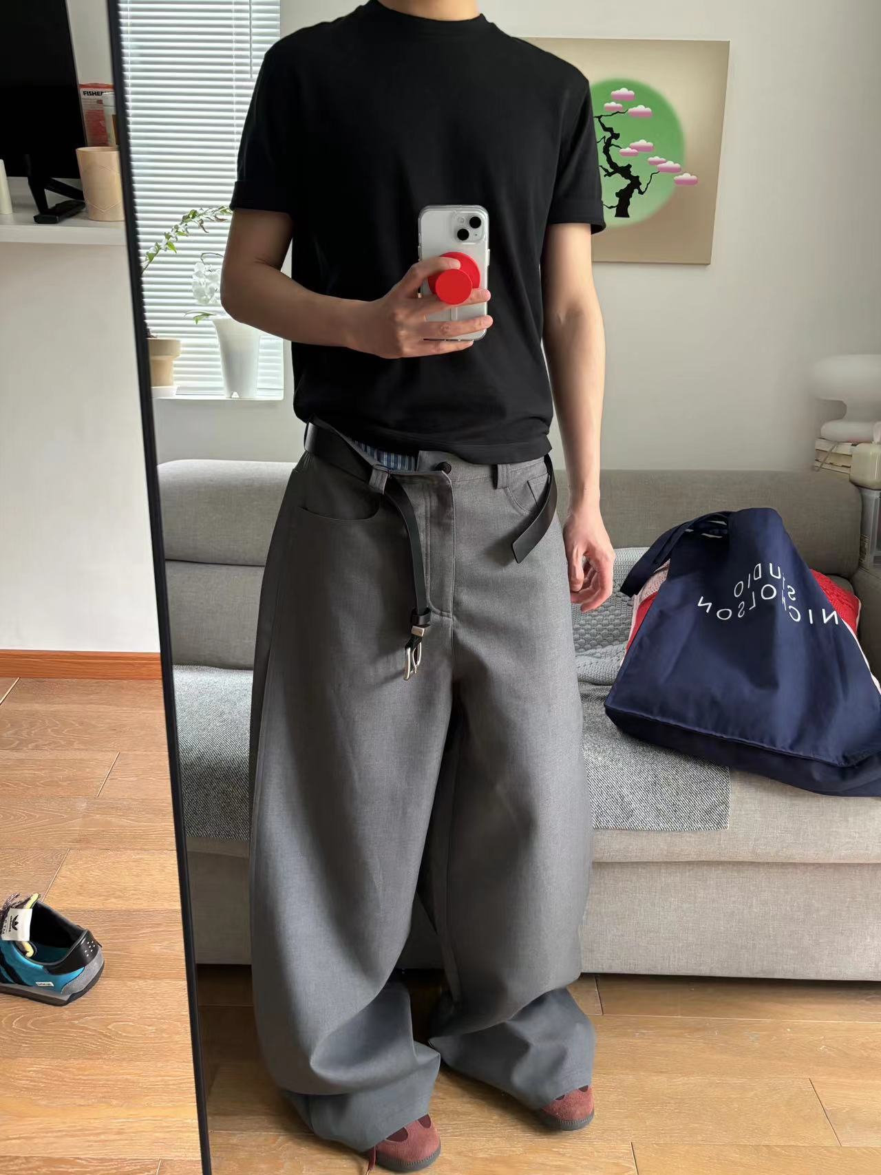 Pleated Wide-Leg Trousers
