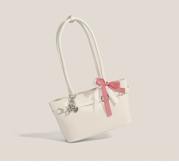 Cherry Picnic Ribbon Baguette Bag