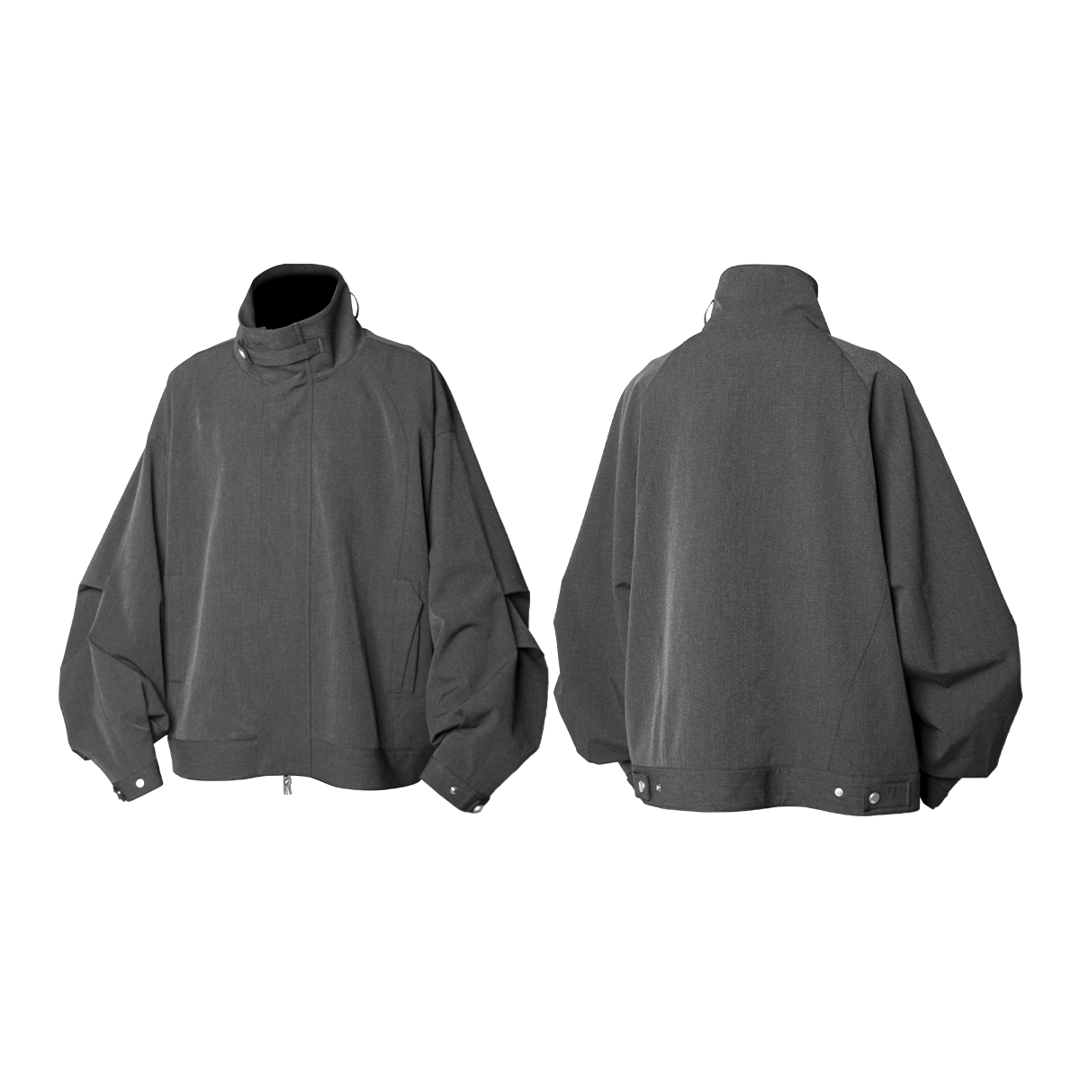 High Collar Oversized Bomber Jacket