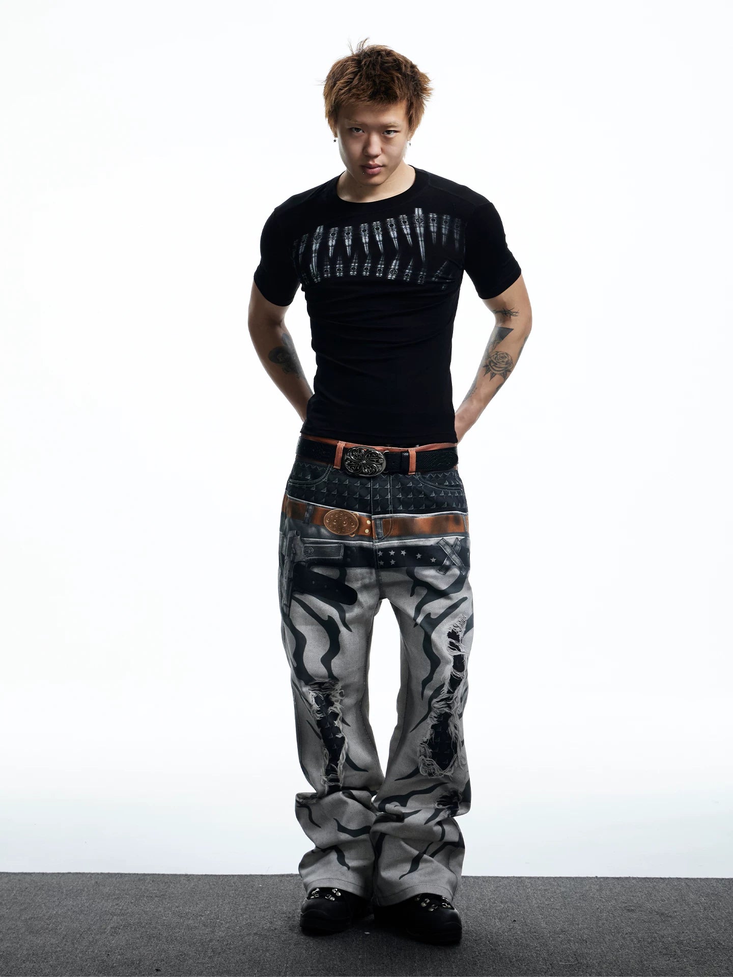 Graphic Teeth Print Slim Fit T-Shirt