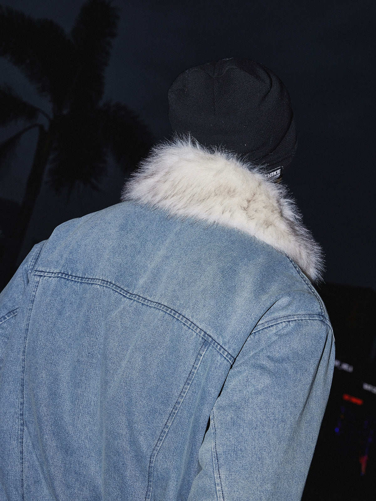 Frost Collar Zip Denim Jacket