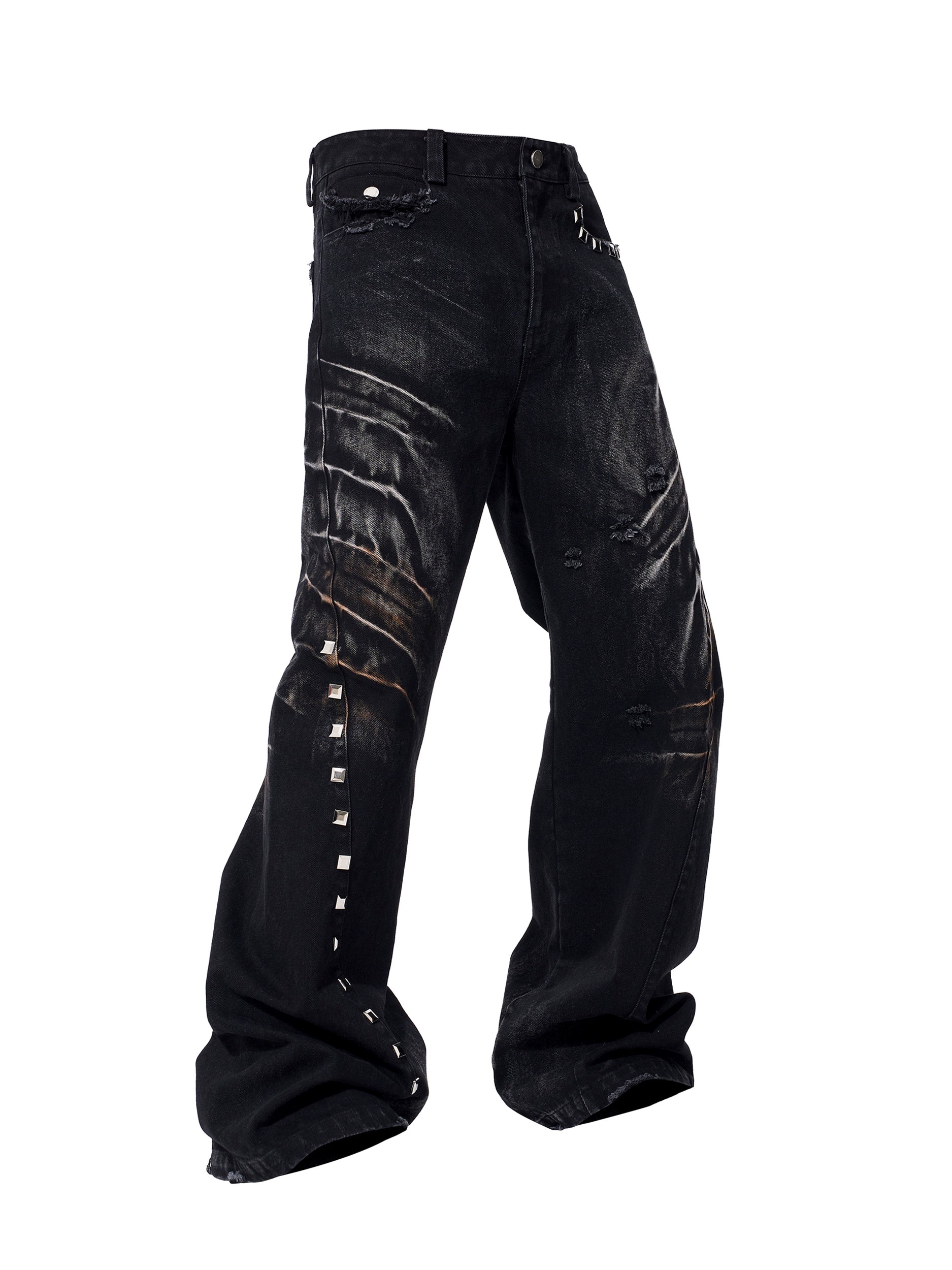 Abyss Relic Studded Flare Jeans
