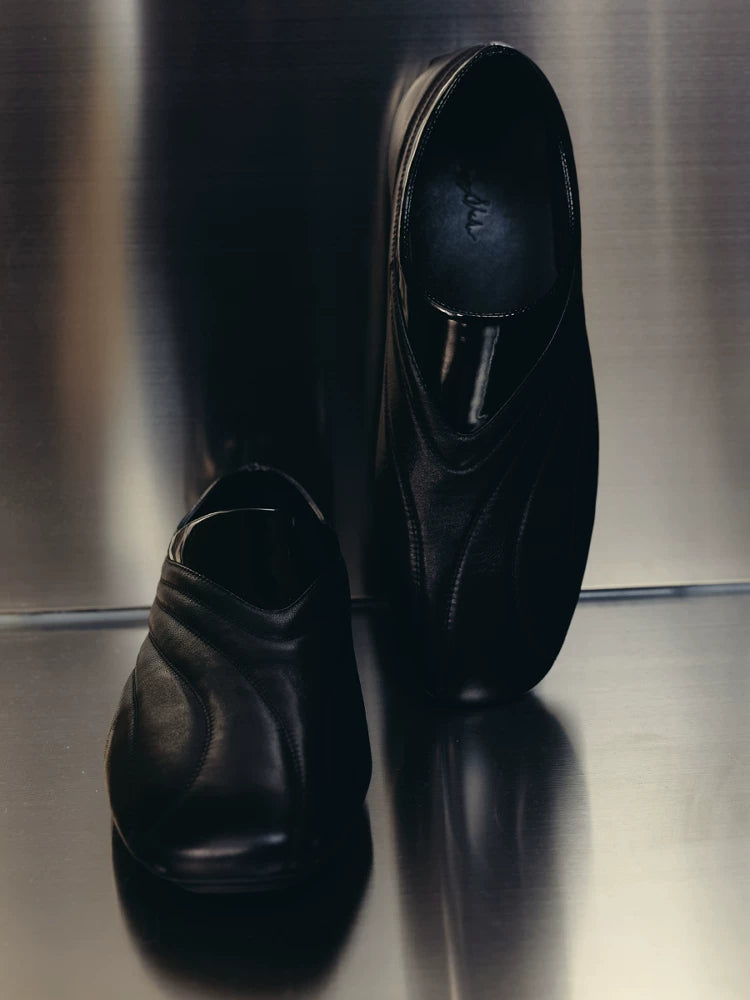 Streamlined Low-Profile Leather Slip-On Shoes