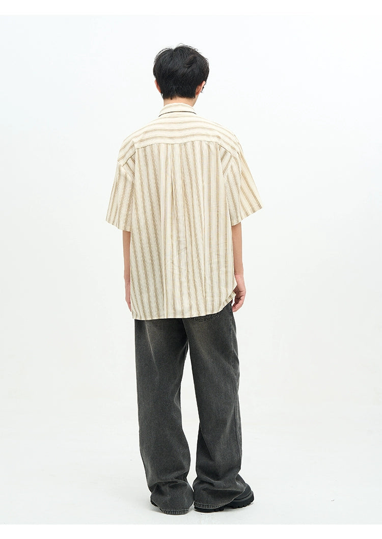 Classic Vertical Striped Oversized Shirt