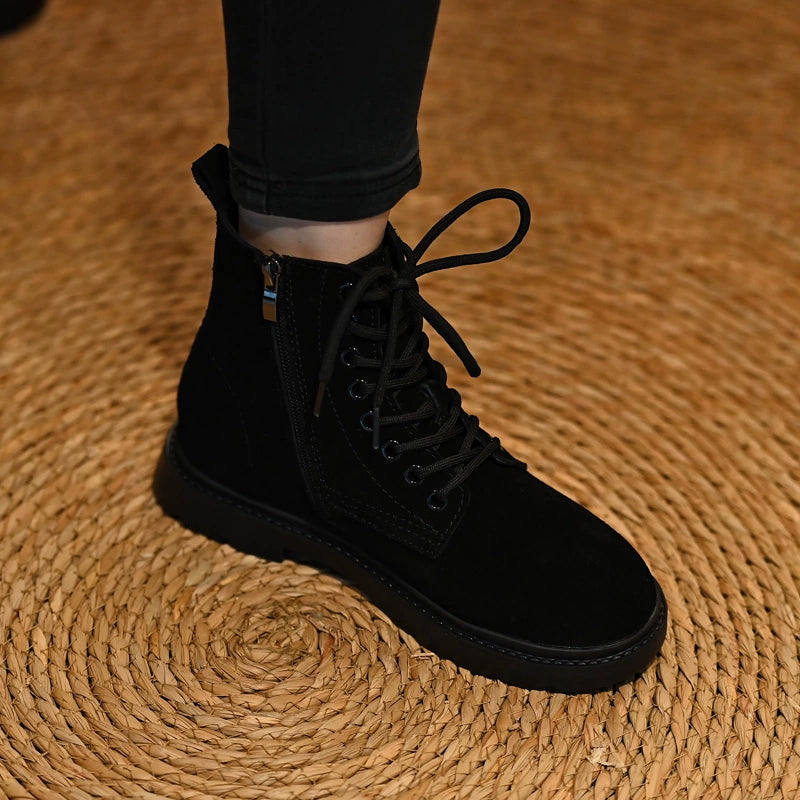 Midnight Cozy Lined Combat Boots
