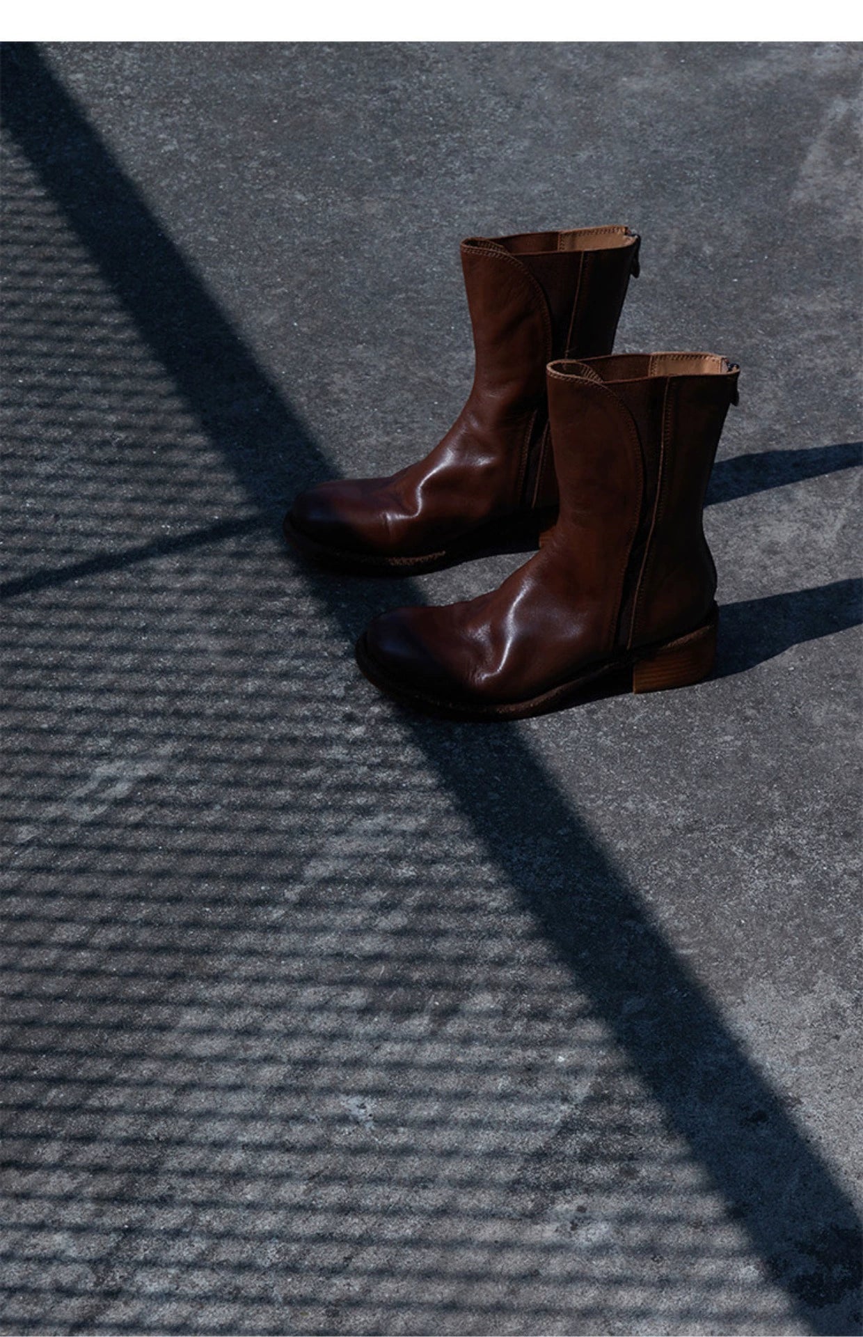 Leather Mid-Calf Boots