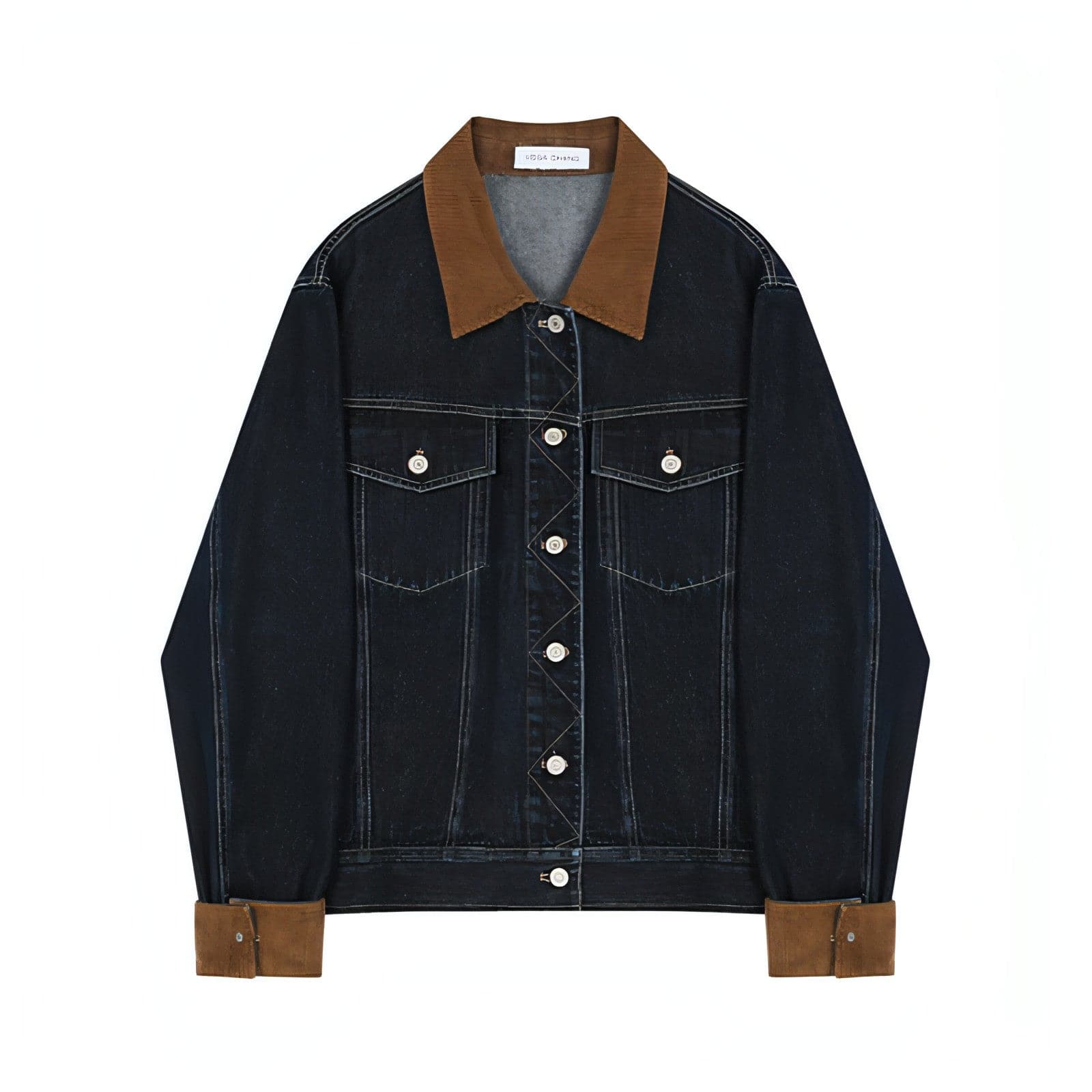 Autumn Denim Jacket, Loose Slimming Design With Patchwork - chiclara
