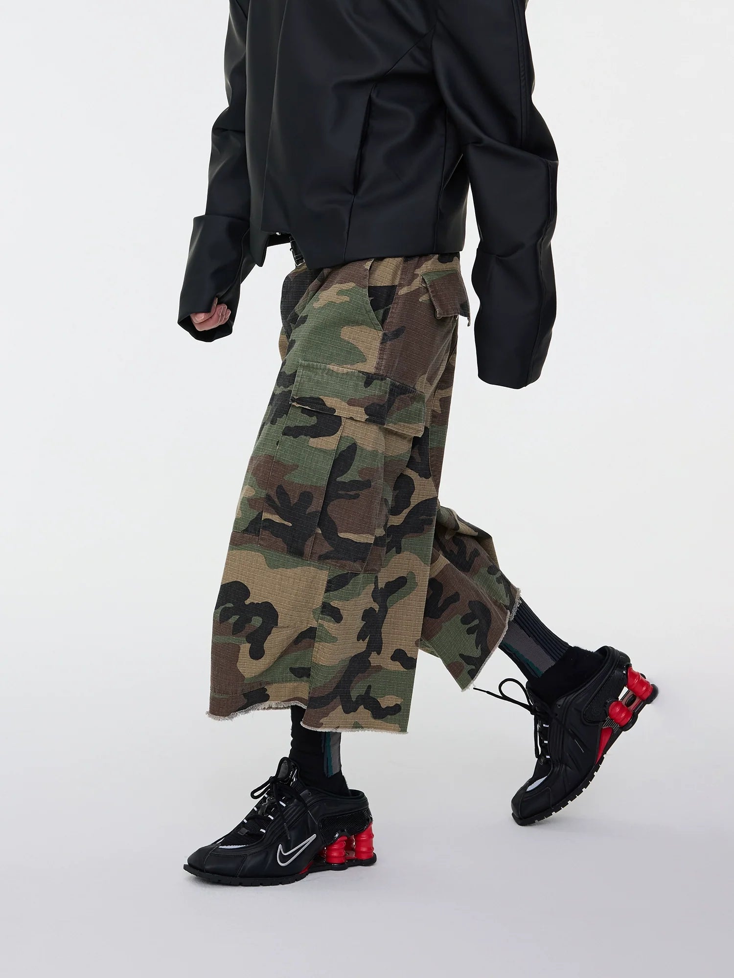 Camo Patchwork Cargo Jorts