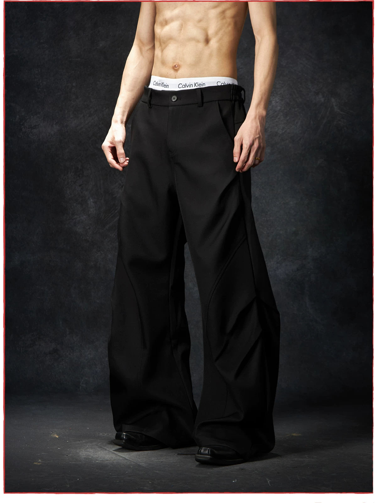 Wave Contour Wide‑Leg Trousers