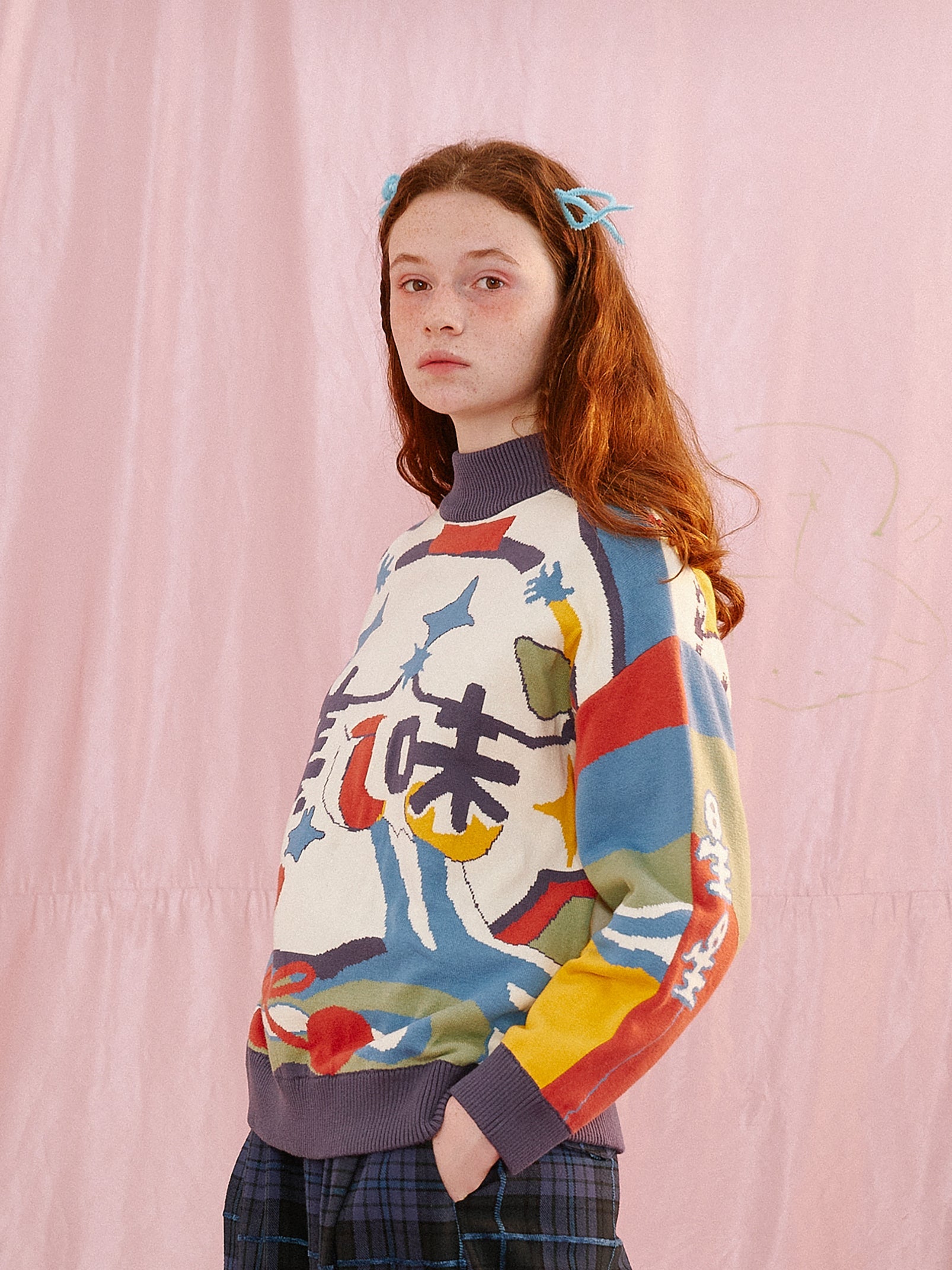 Japanese Art Print Oversized Pullover Sweater